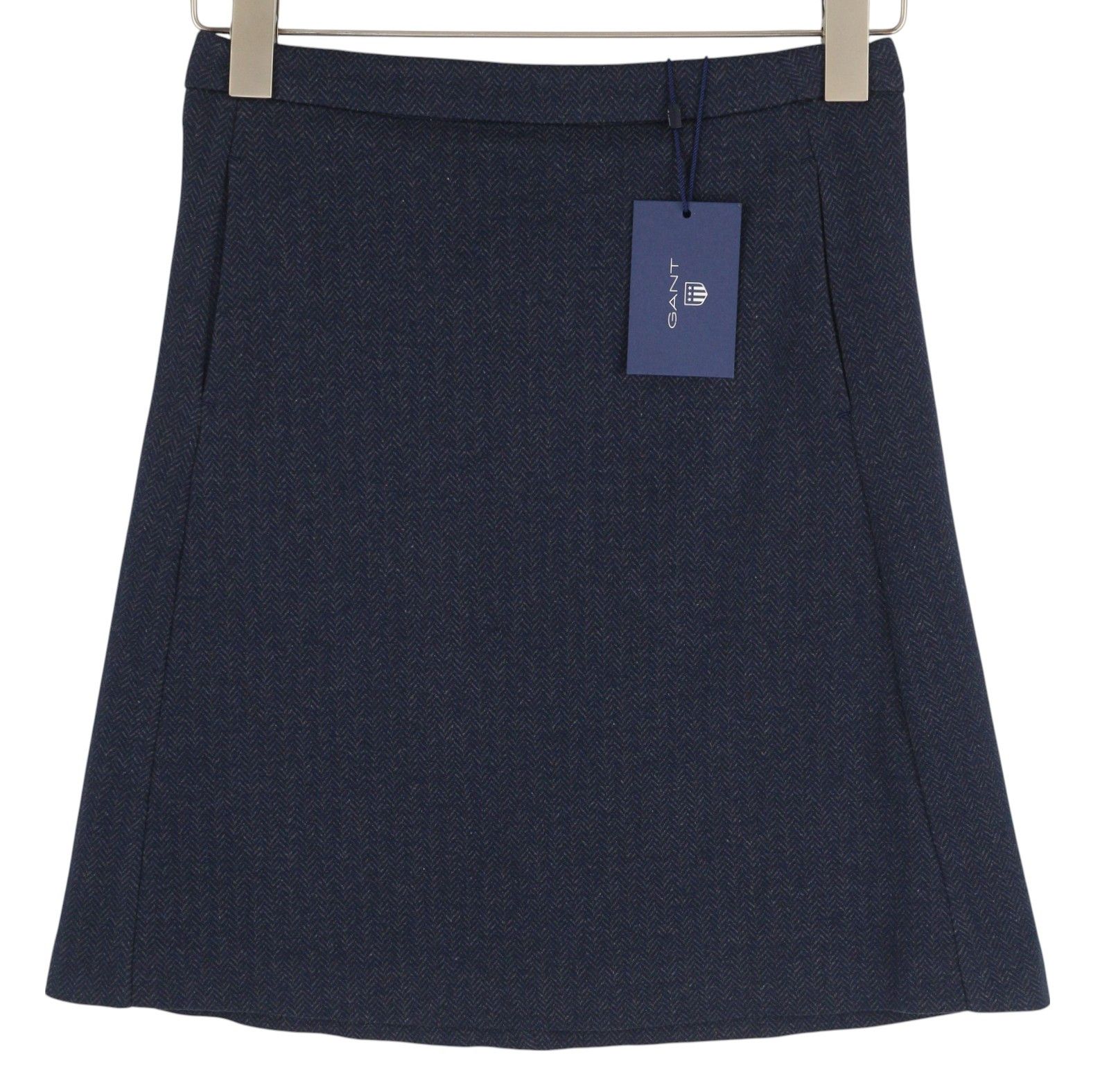 Gant HERRINGBONE EU34 Blue Pockets Zip Fly Skirt 85178 Size 26" / US 2 / IT 38 - 1 Thumbnail