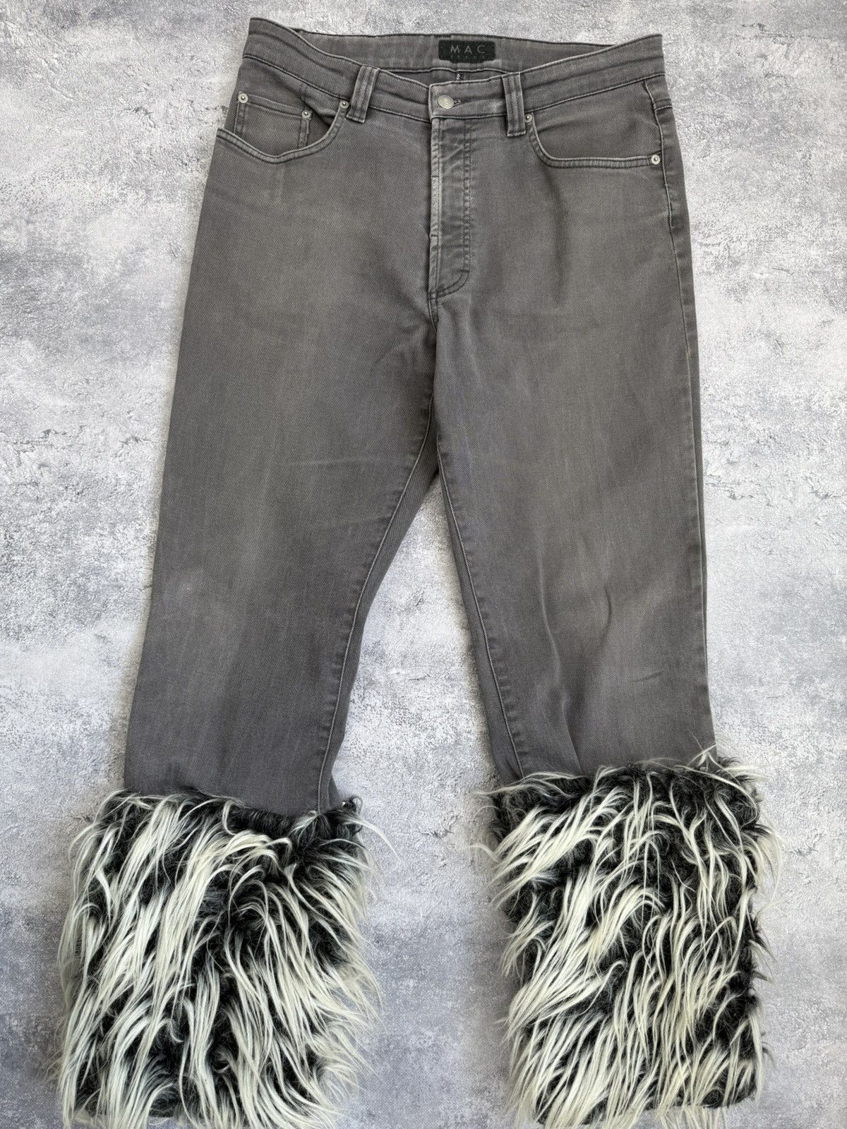 Hysteric Glamour VTG BALENCI X RICK OWENS STYLE MOHAUR FUR JEANS 90S Y2K Size US 32 / EU 48 - 7 Thumbnail