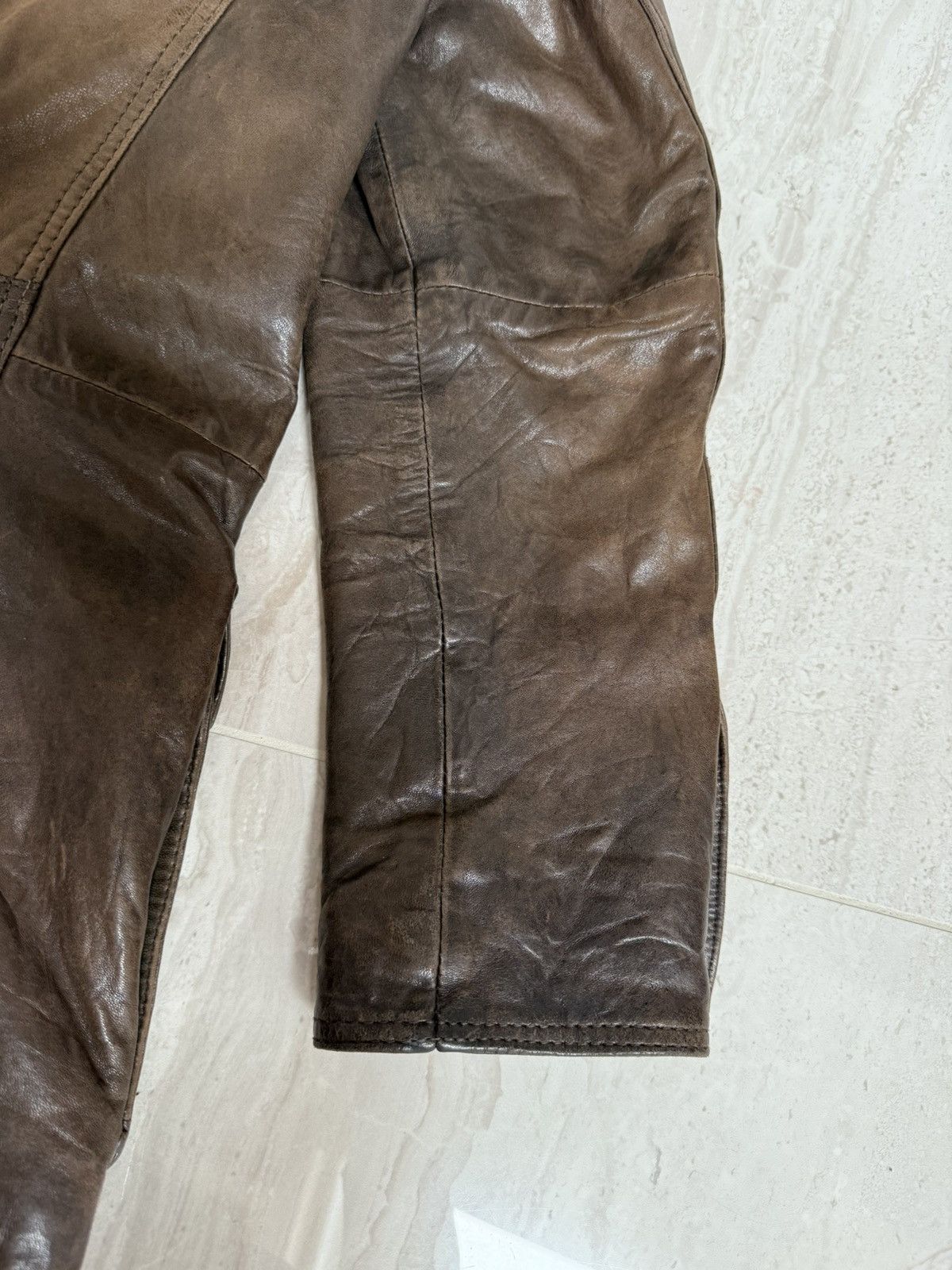 Other Vintage Heavy Leather Field Jacket – Brown – emilio adani Size US L / EU 52-54 / 3 - 5 Thumbnail