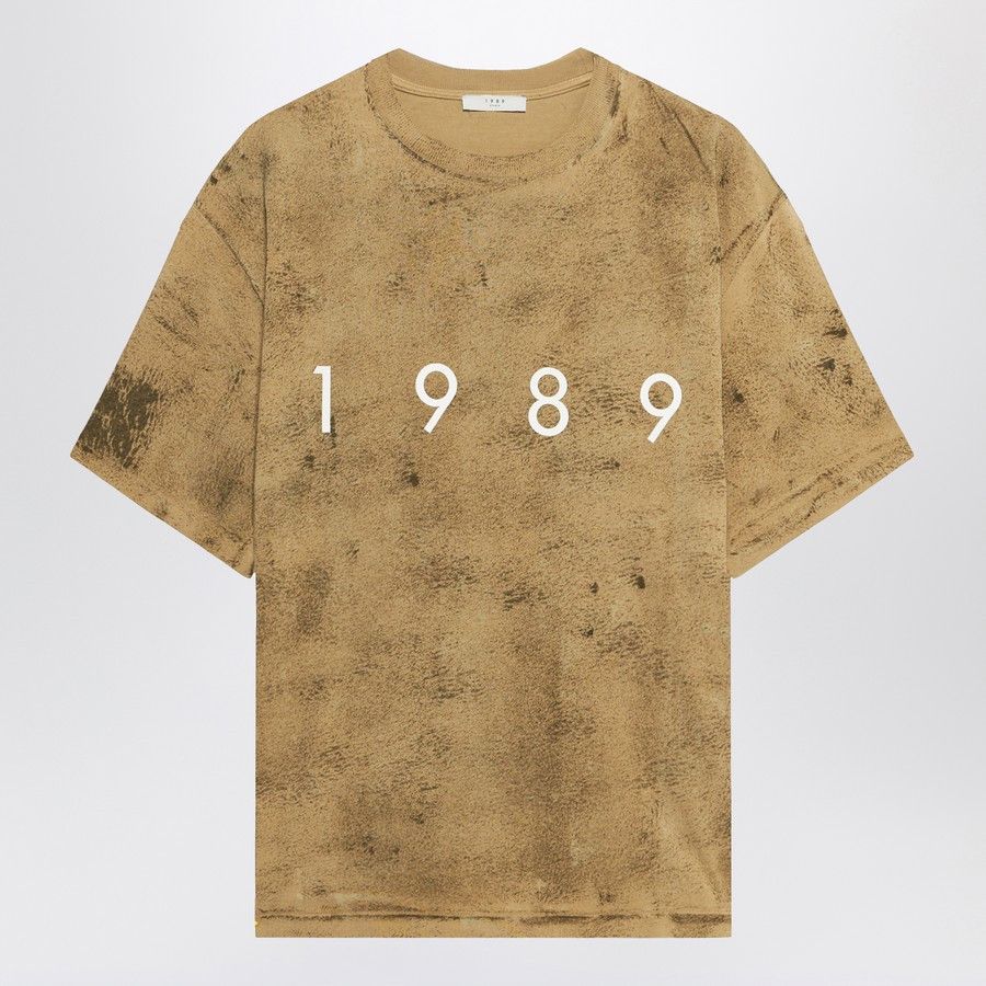 1989 STUDIO o1d2blof1124 Logo Short Sleeve T-Shirt in Beige Size US L / EU 52-54 / 3 - 1 Thumbnail