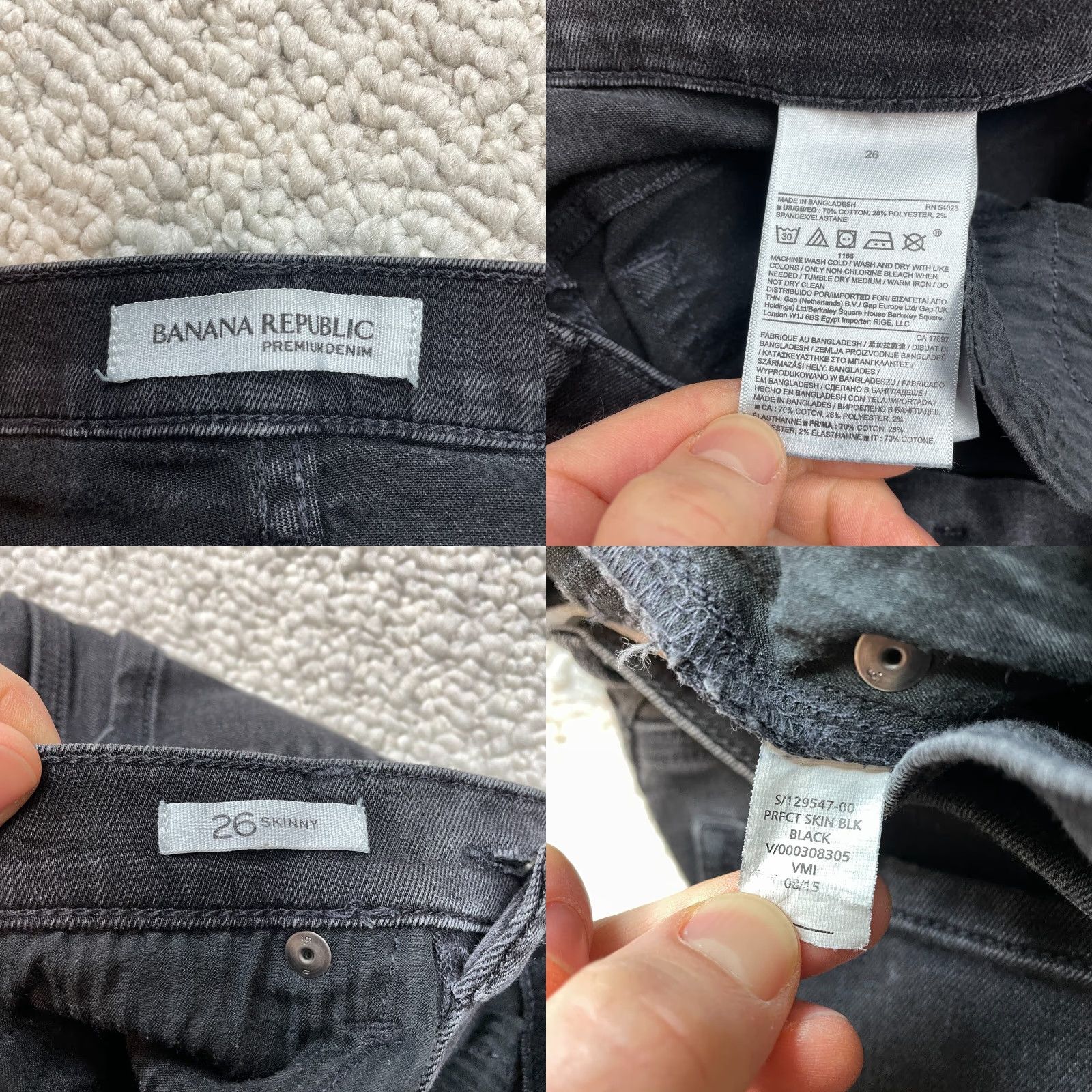 Banana Republic Banana Republic Jeans Womens 26 Black Skinny 29x29 Denim 5-Pocket Solid Size 29" - 8 Thumbnail