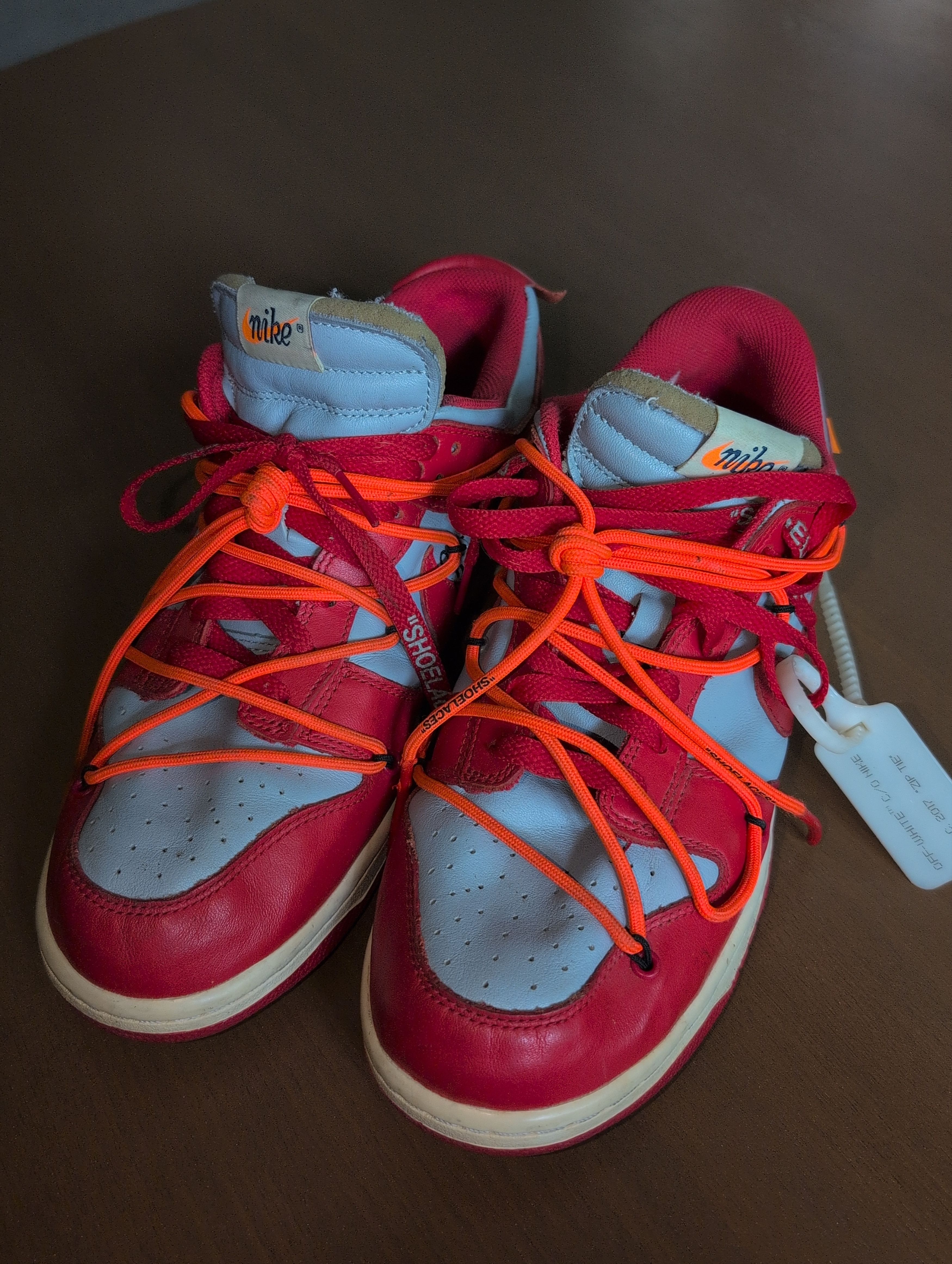 Nike × Off-White Nike Dunk Low Off-White University Red Size US 9.5 / EU 42-43 - 2 Thumbnail