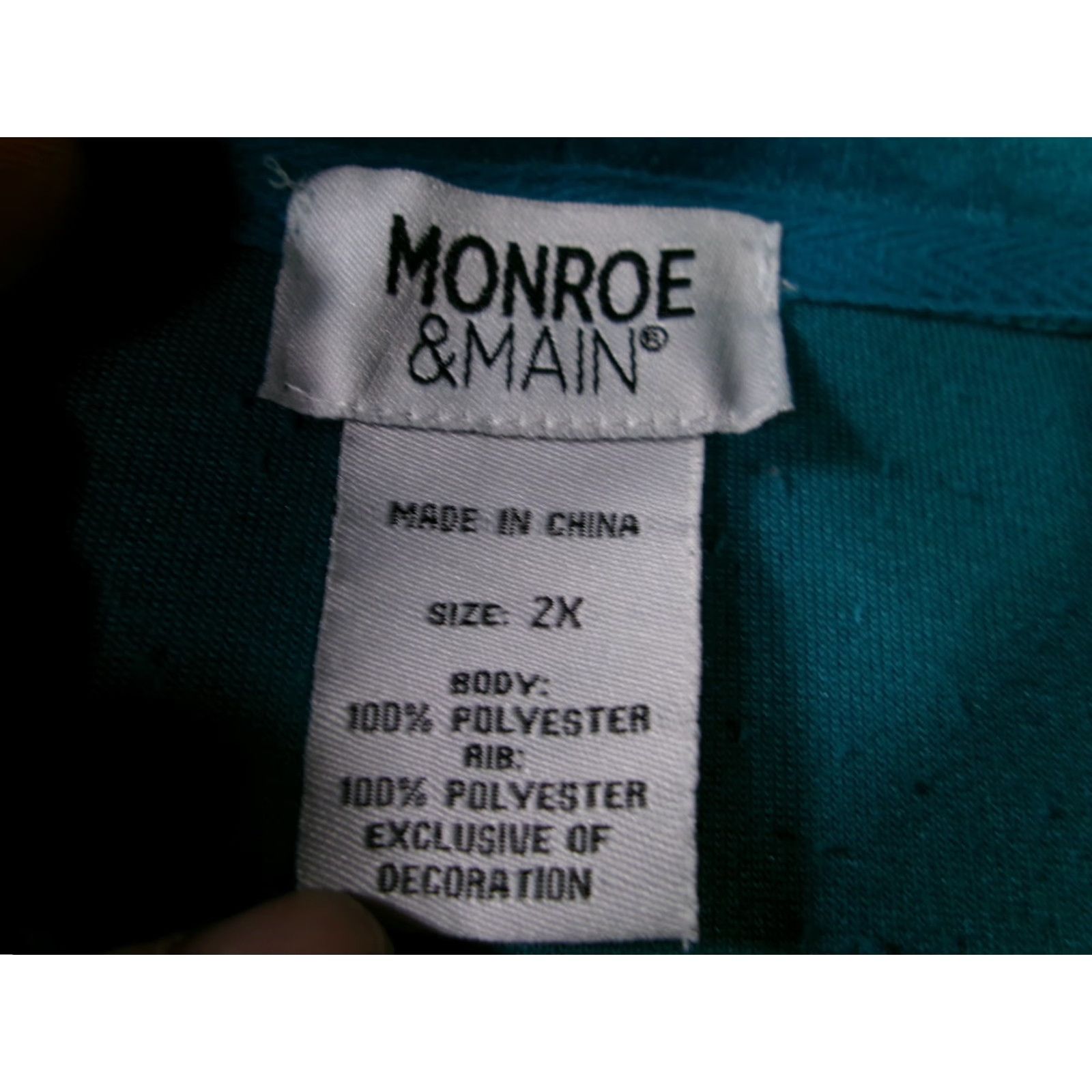 Vintage Monroe and Main Hoodie Women 2X Teal Green Sweatshirt Streetwear Casual Lounge Size XXL / US 16-18 / IT 52-54 - 6 Thumbnail