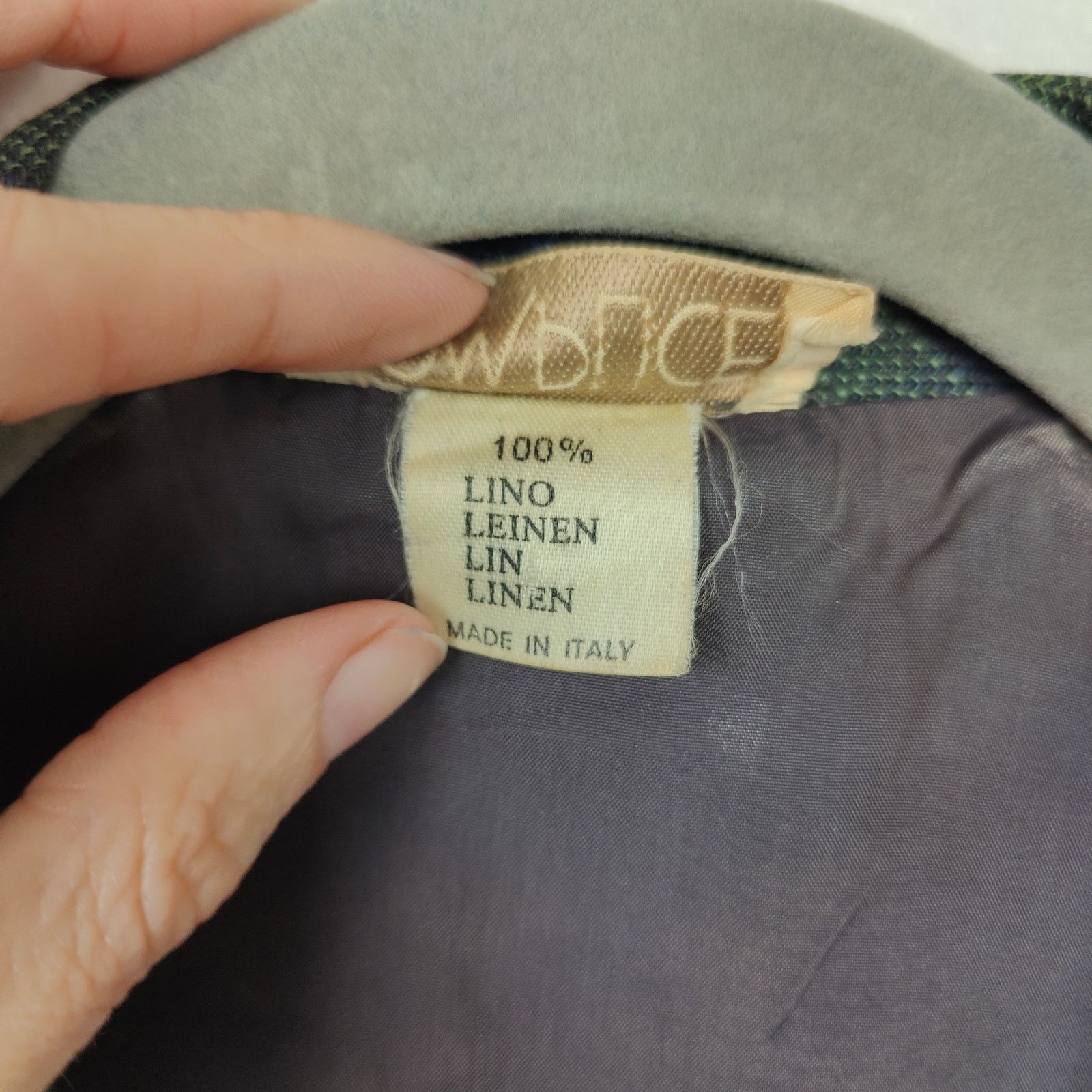 Other Vintage Complice Linen Blazer Womens Medium Green Blue Size M / US 6-8 / IT 42-44 - 8 Thumbnail