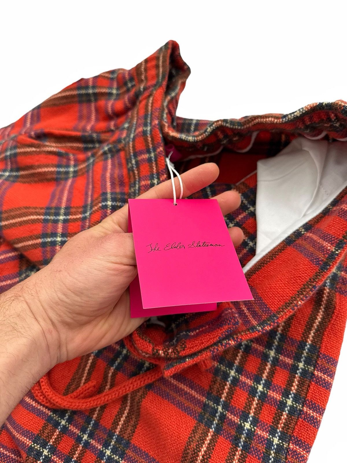 The Elder Statesman $2,795 Cashmere Flame Tartan Lounge Pants Size US 34 / EU 50 - 10 Thumbnail