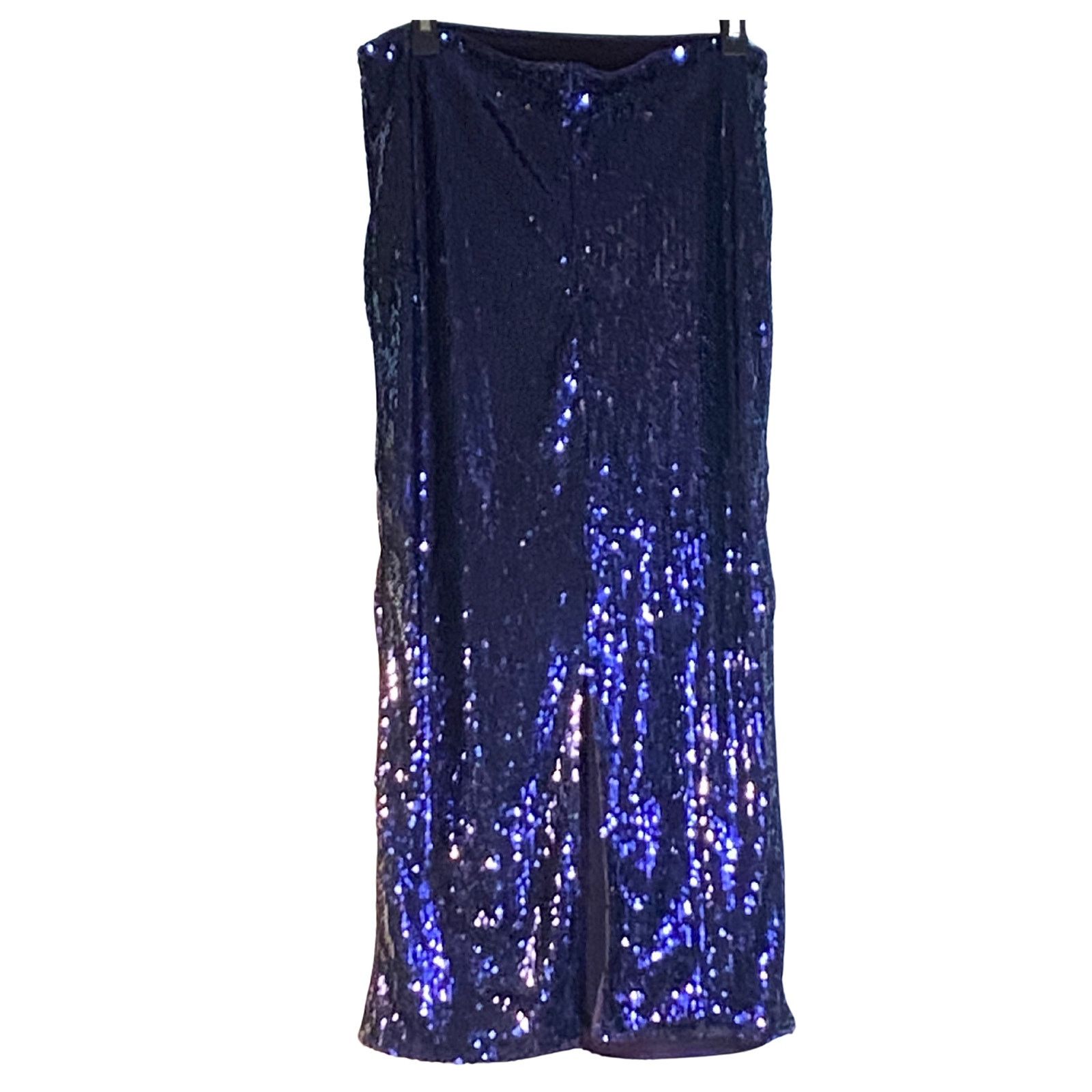Shein BLUE SEQUIN MIDI SKIRT Size 31" - 2 Thumbnail