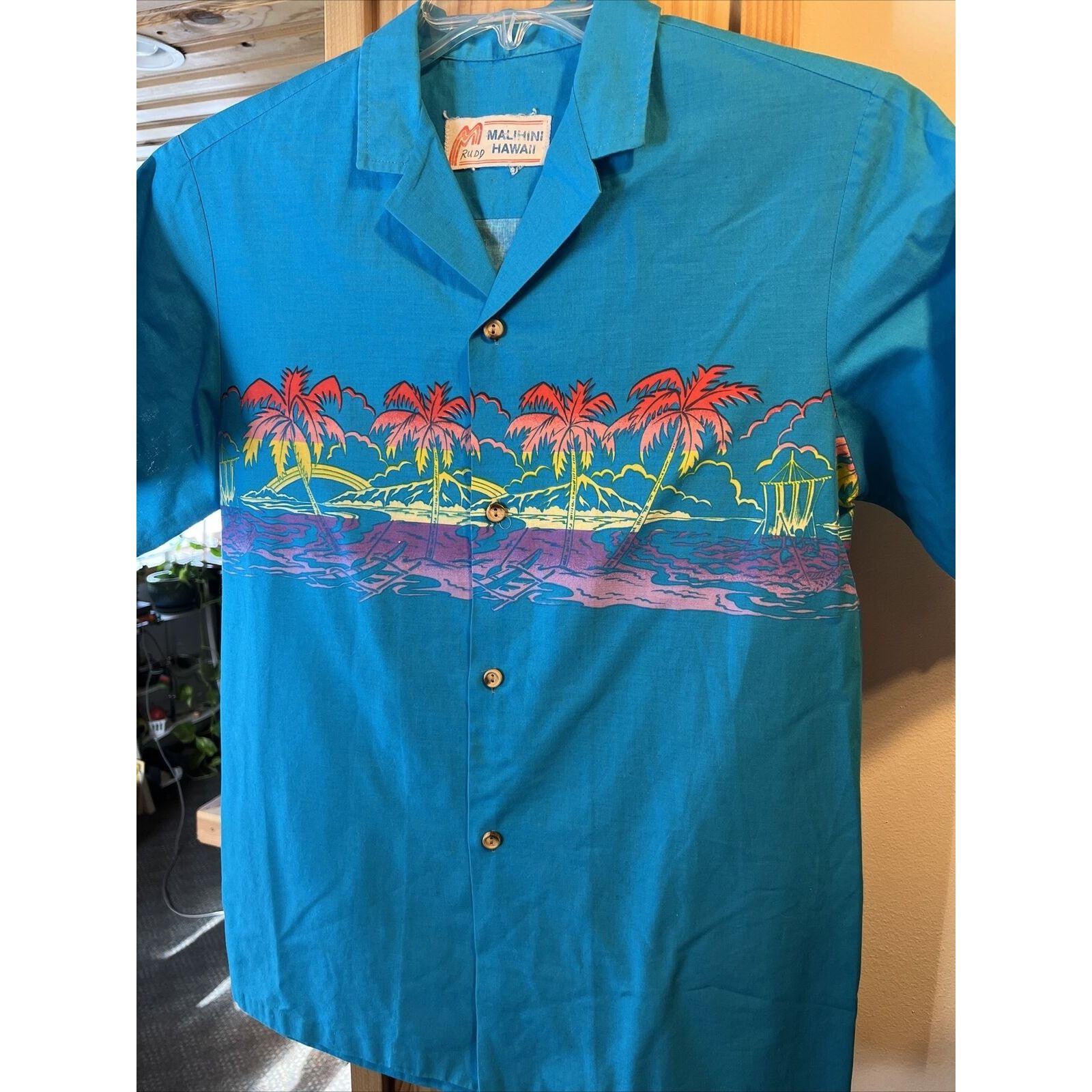 Other Malihini VTG Men M Blue Tropical Print Cotton Hawaiian Shirt Size US M / EU 48-50 / 2 - 9 Thumbnail