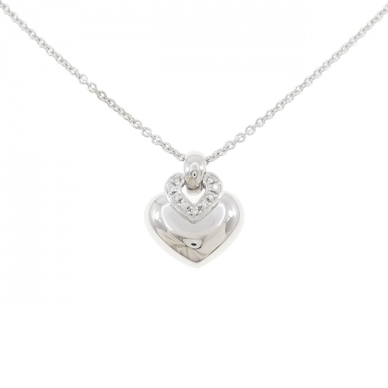 Bvlgari Bvlgari Bvlgari Doppio Cuore 750 White Gold Diamond Necklace Precious Metal Necklace DUTY FREE for USA Size ONE SIZE - 1 Thumbnail