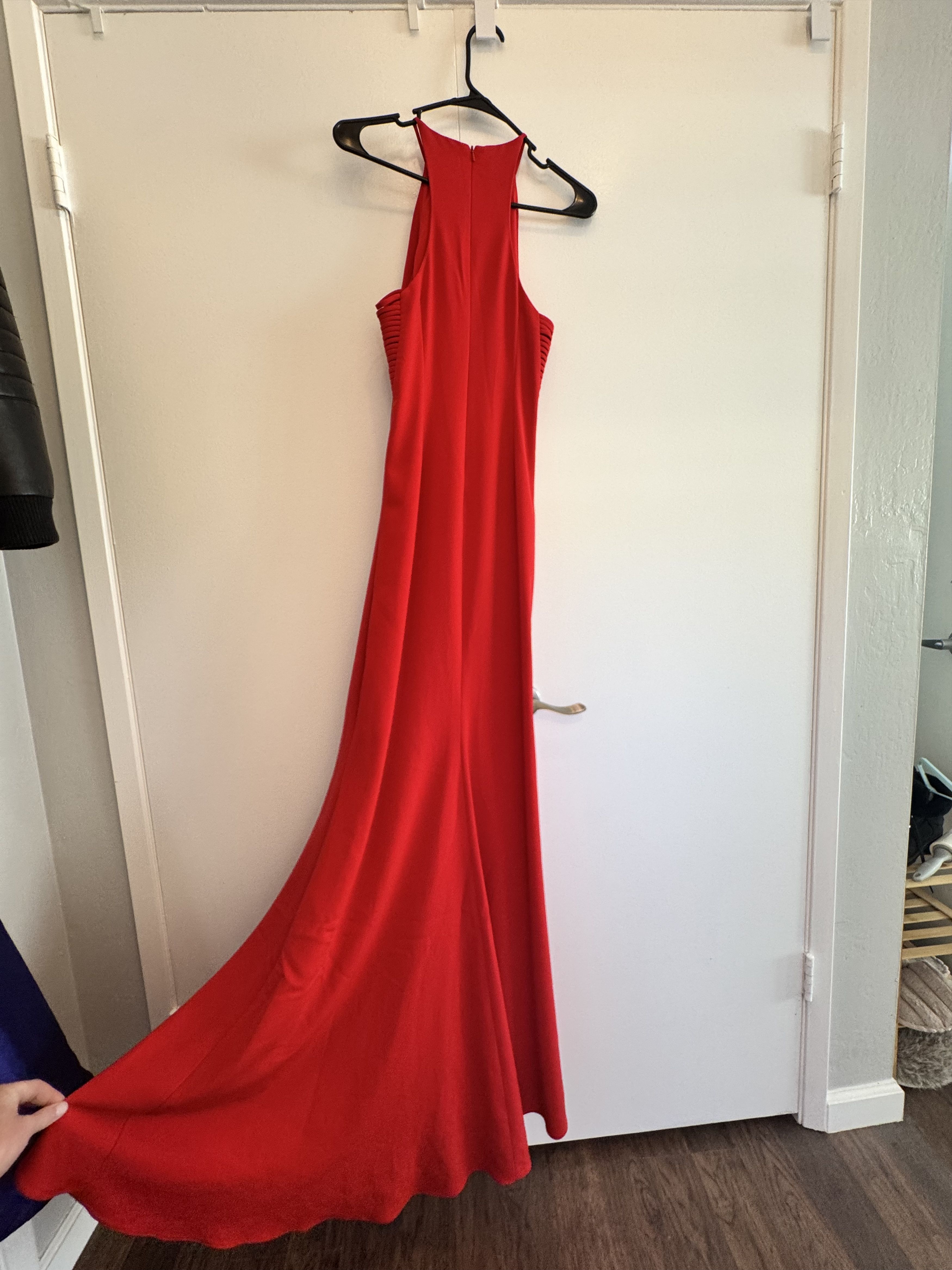 Badgley Mischka Badgley Mischka Collection red halter evening gown. Size XS / US 0-2 / IT 36-38 - 6 Thumbnail