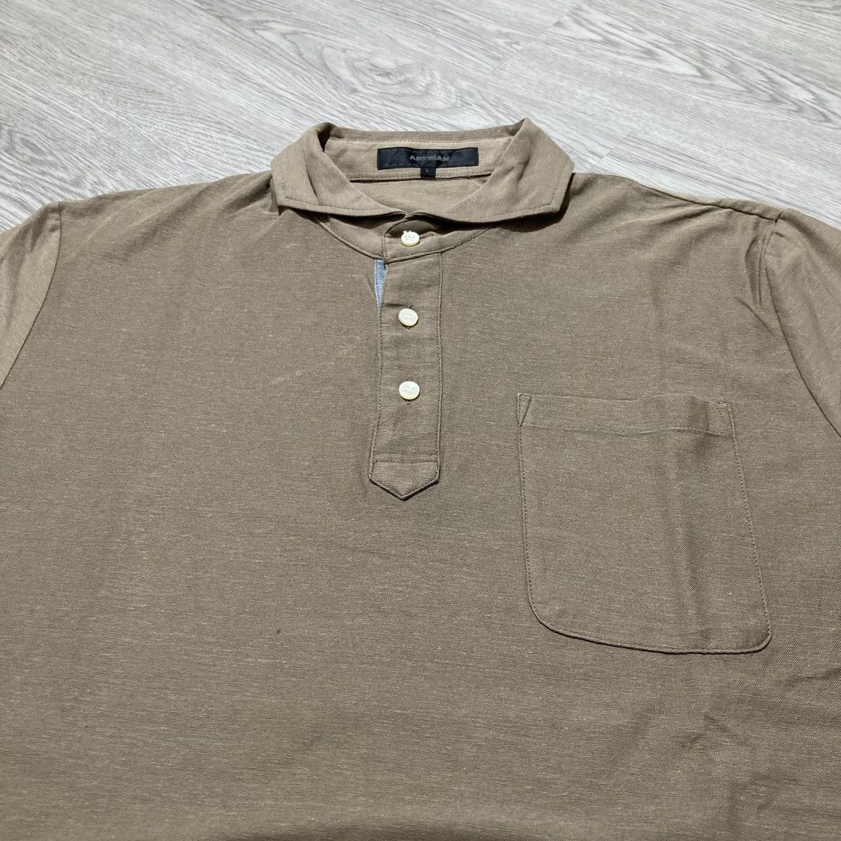 Japanese Brand 2000s Artisan Pocket Polo Tshirt Brown Designer Size US L / EU 52-54 / 3 - 6 Thumbnail