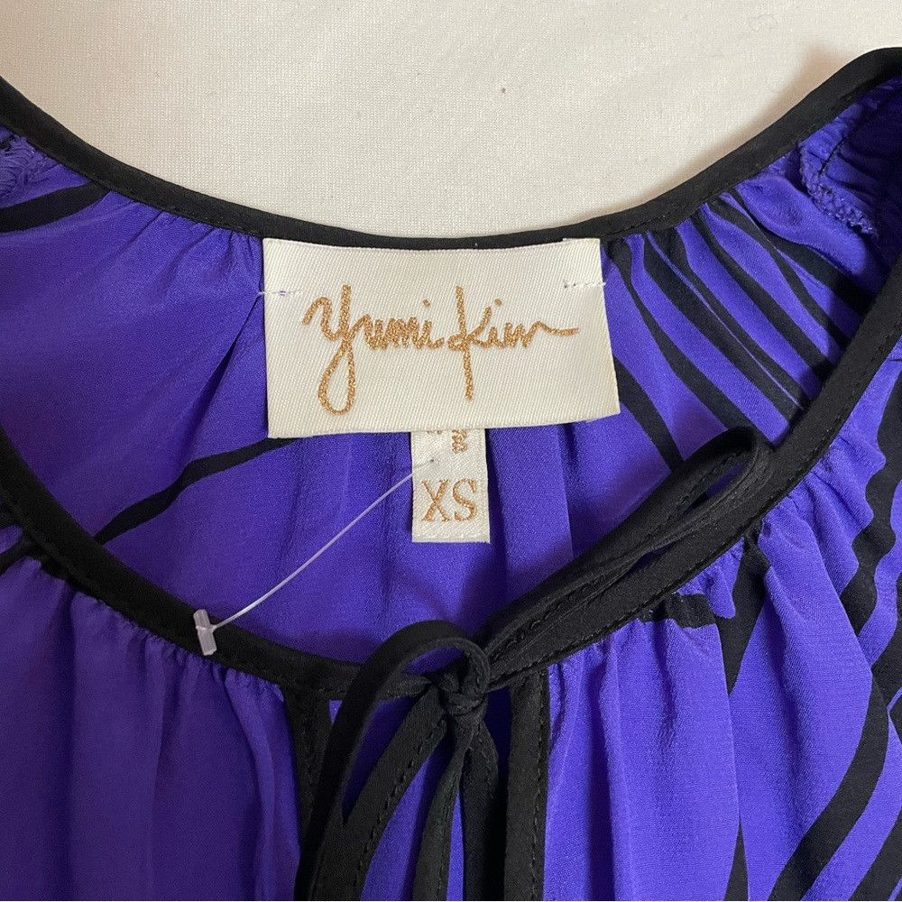Other New Yumi Kim Purple Black Silk Blouse Size XS Size XS / US 0-2 / IT 36-38 - 7 Thumbnail