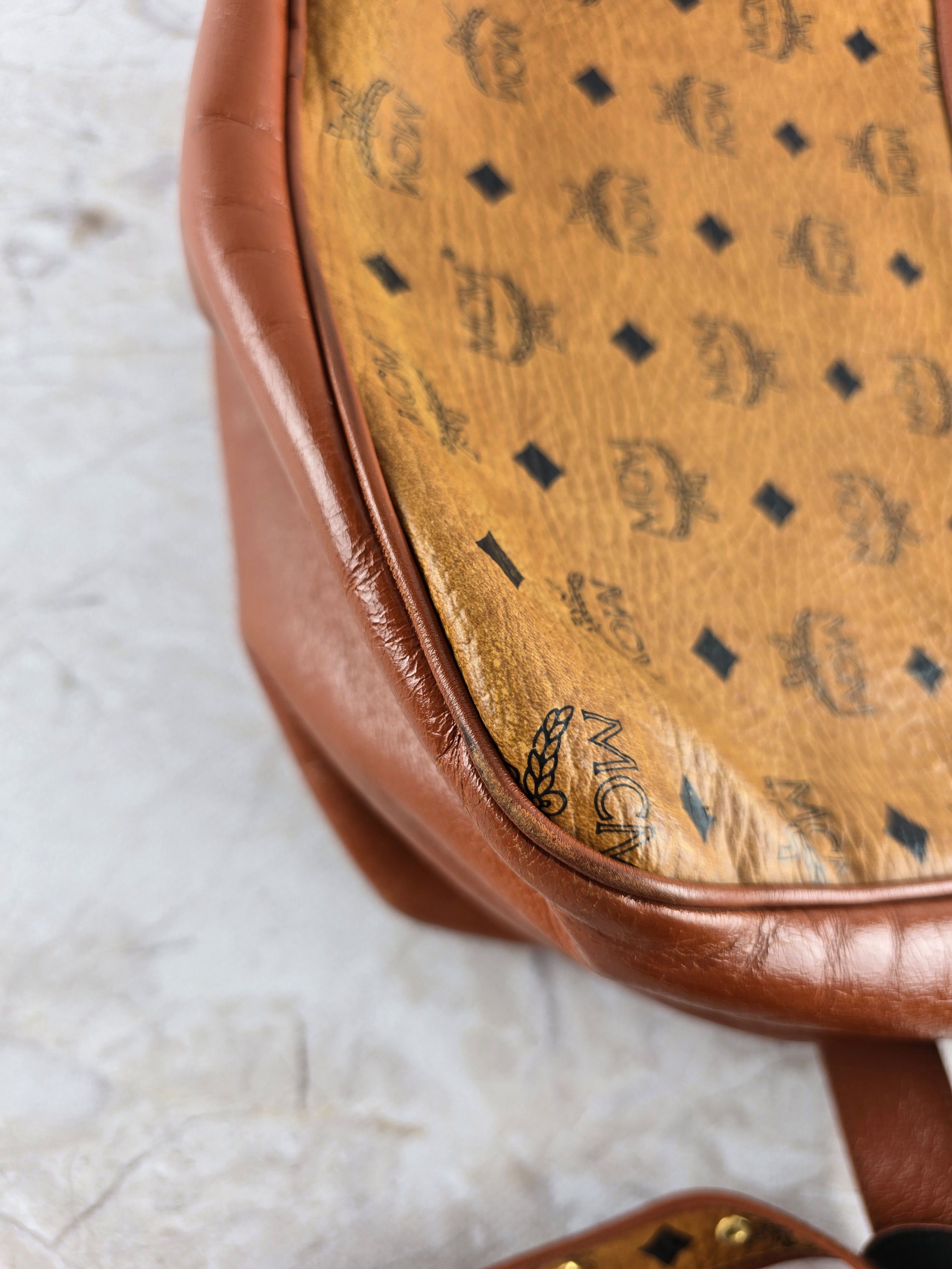 MCM MCM Satchel Bag Vintage Cognac Monogram leather Size ONE SIZE - 10 Thumbnail