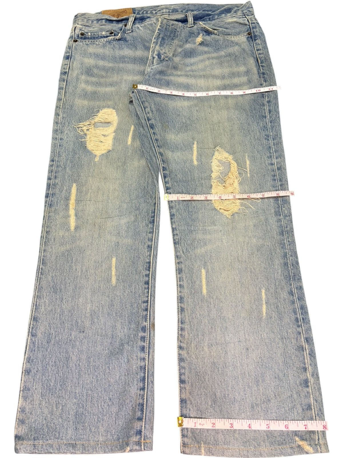 Edwin Vintage Japanese Brand Rusty Wash Distress Loose Jeans Size 32" / US 10 / IT 46 - 8 Thumbnail