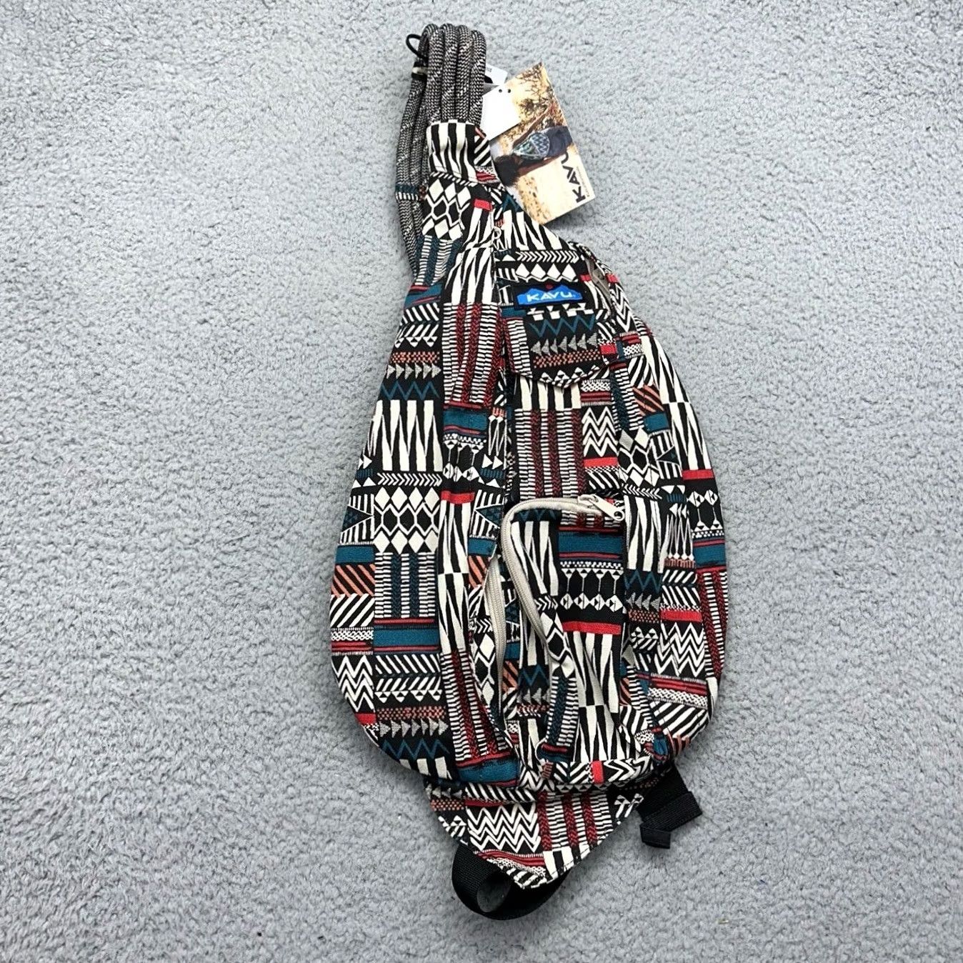 KAVU KAVU Rope Bag Backpack Sling Bag Cotton Crossbody Pattern Stack 923-869 NWT Size ONE SIZE - 2 Thumbnail