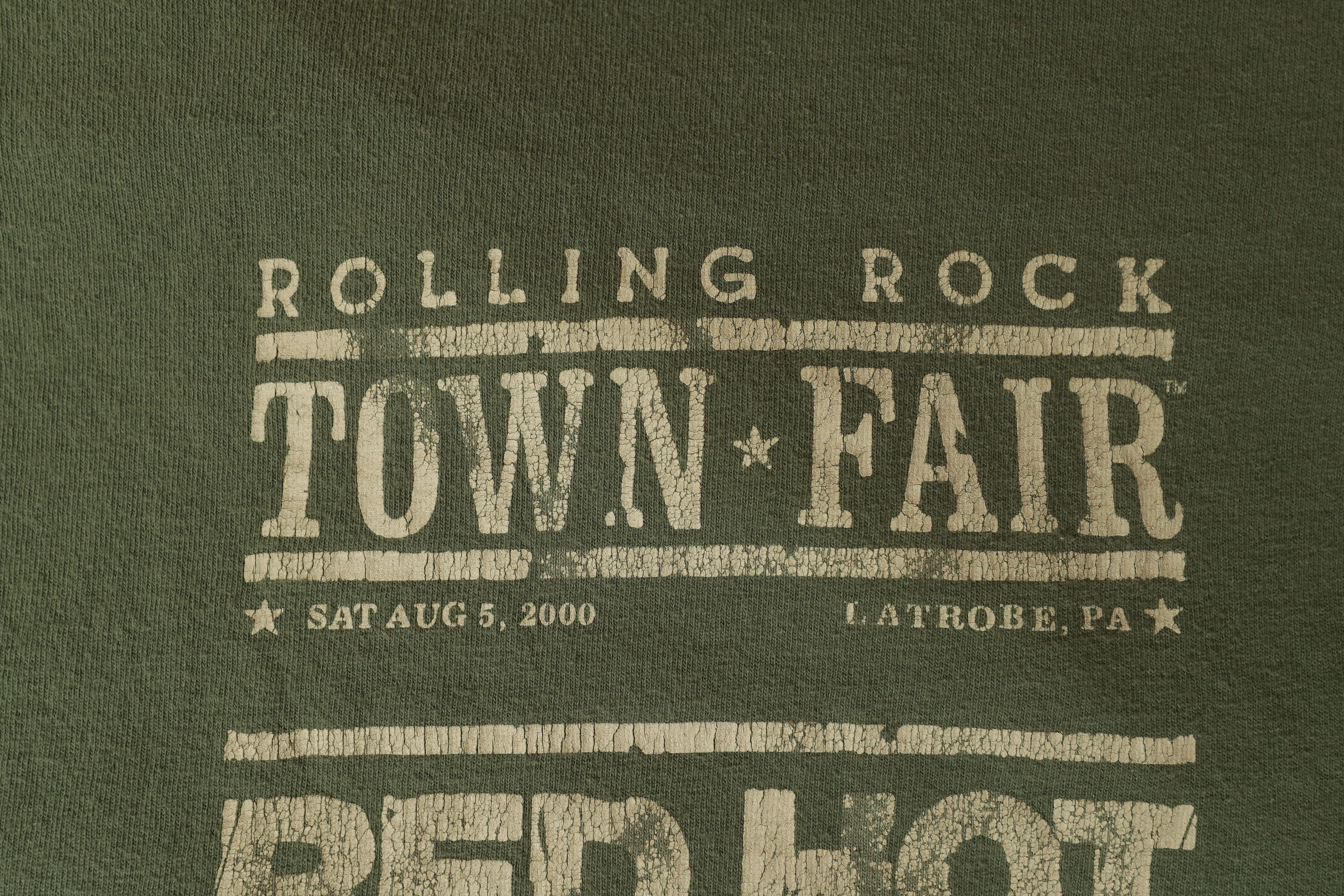 Band Tees × Gildan × Vintage Rolling Rock Town Fair 2000 Red Hot Chili Peppers Tee (L) Size US L / EU 52-54 / 3 - 11 Thumbnail