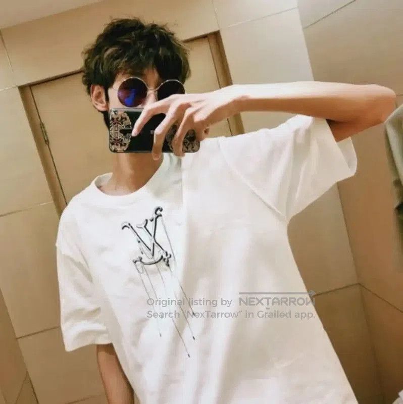 Louis Vuitton Louis Vuitton White Cotton T-Shirt for Men . Size US L / EU 52-54 / 3 - 9 Thumbnail