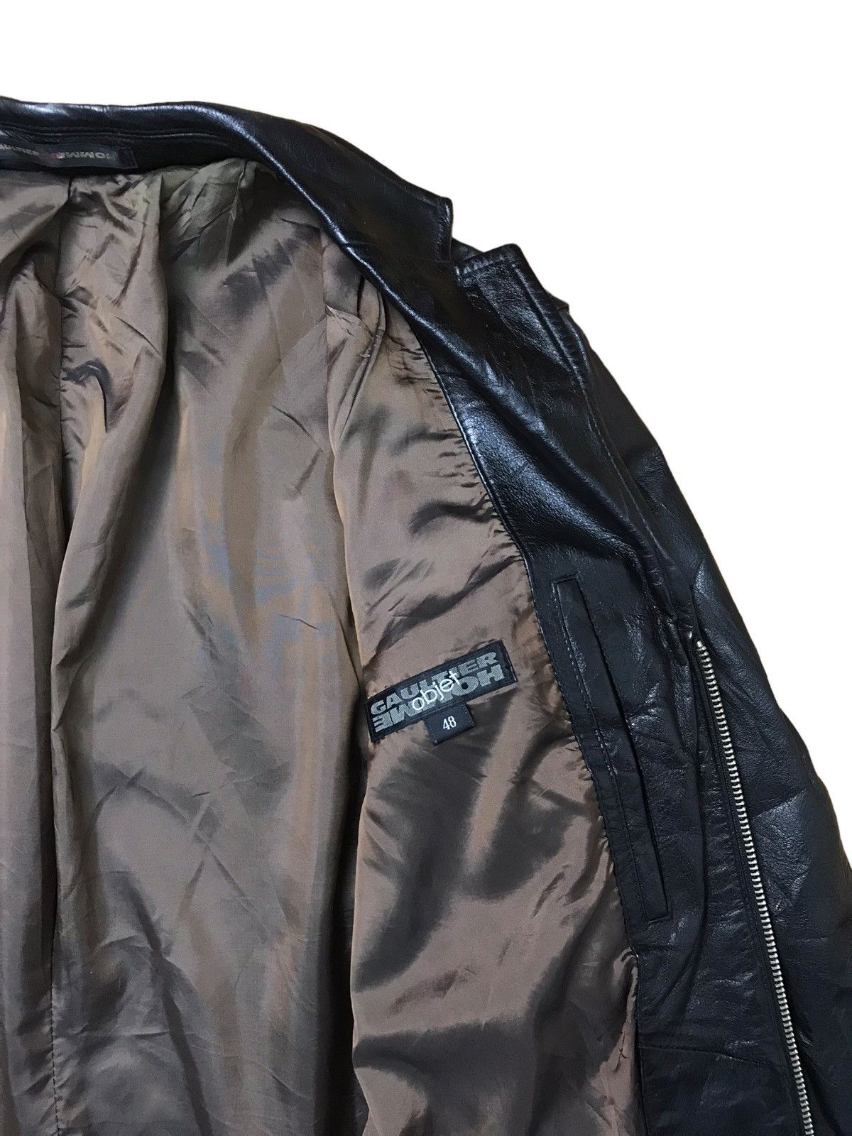 Gaultier Homme Objet × Jean Paul Gaultier Jean Paul Object Full Black Leather Jacket Size US M / EU 48-50 / 2 - 6 Thumbnail