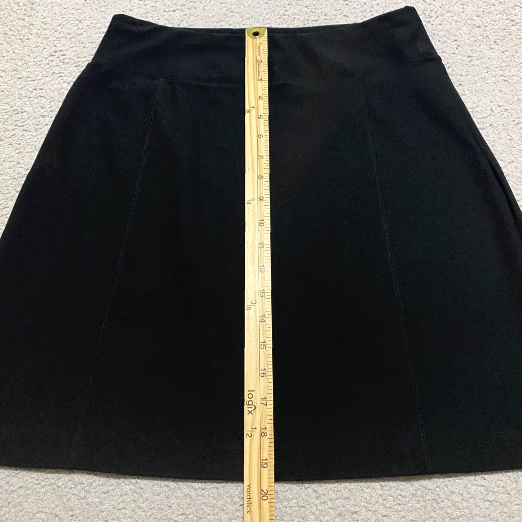 Vintage Lucy Skirt Womens Small Short A-Line Black Solid Knit Pockets Polyester Spandex Casual Spring Summer Womens Size 28" / US 6 / IT 42 - 4 Thumbnail