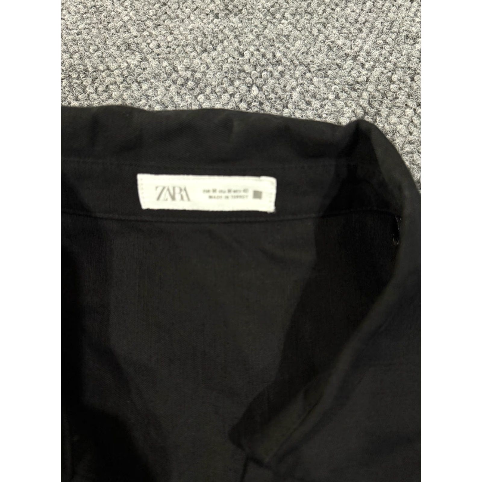 Zara Zara Blouse Womens Medium Black Short Sleeve Knit Cotton Linen V-Neck Pullover Casual Basic Size M / US 6-8 / IT 42-44 - 3 Thumbnail