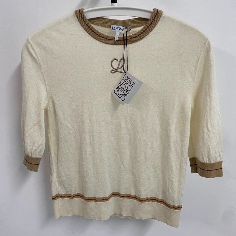 Loewe LOEWE Wool short sleeve pullover slim sweater Size M / US 6-8 / IT 42-44 - 1 Thumbnail