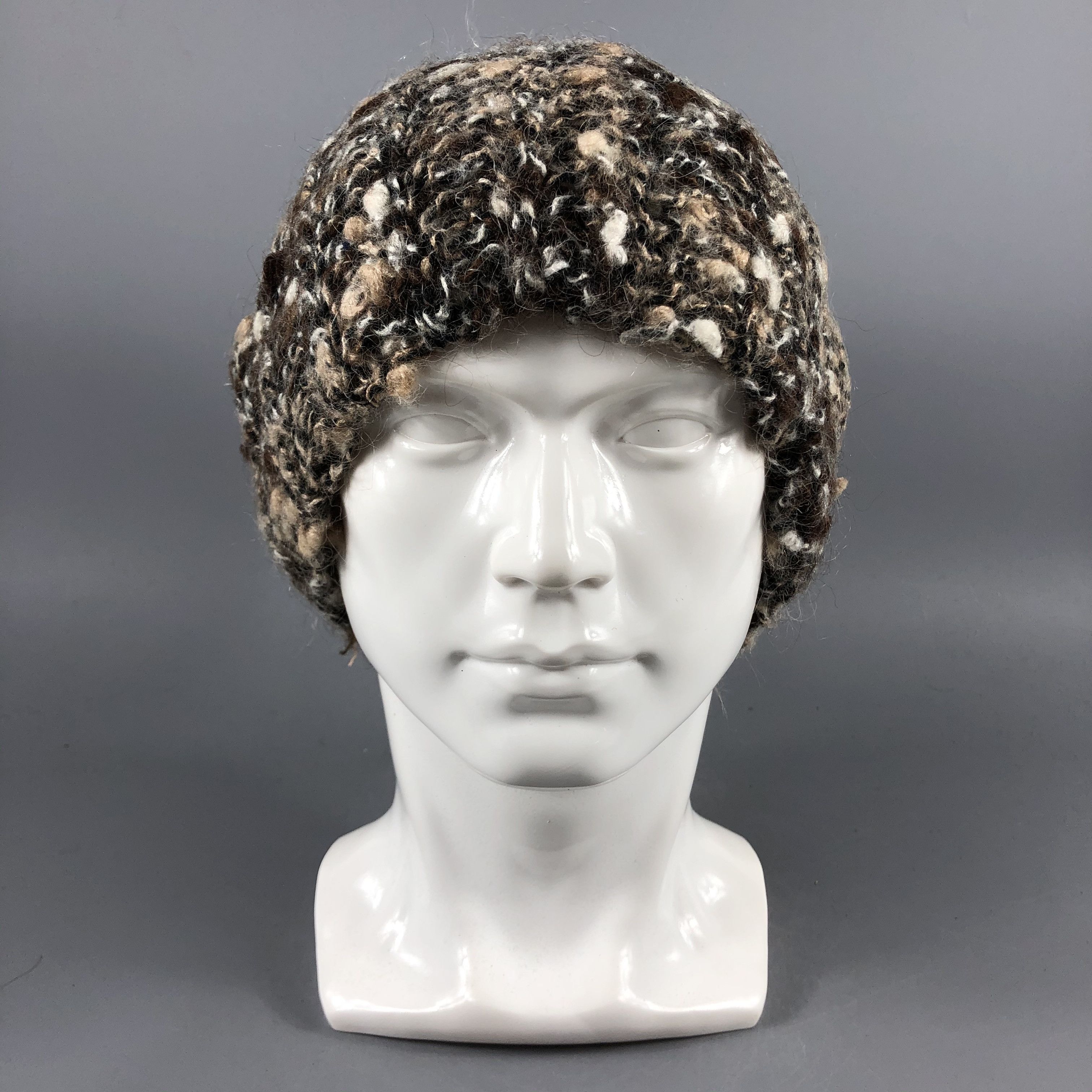 image of Vintage Multicolor Slouchy Knit Beanie Snow Hat Snow Cap -D1161, Men's