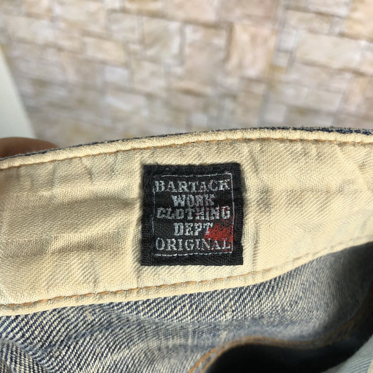 Japanese Brand Bartack Works Blue Distressed Denim Pants #A143 Size US 27 - 22 Thumbnail