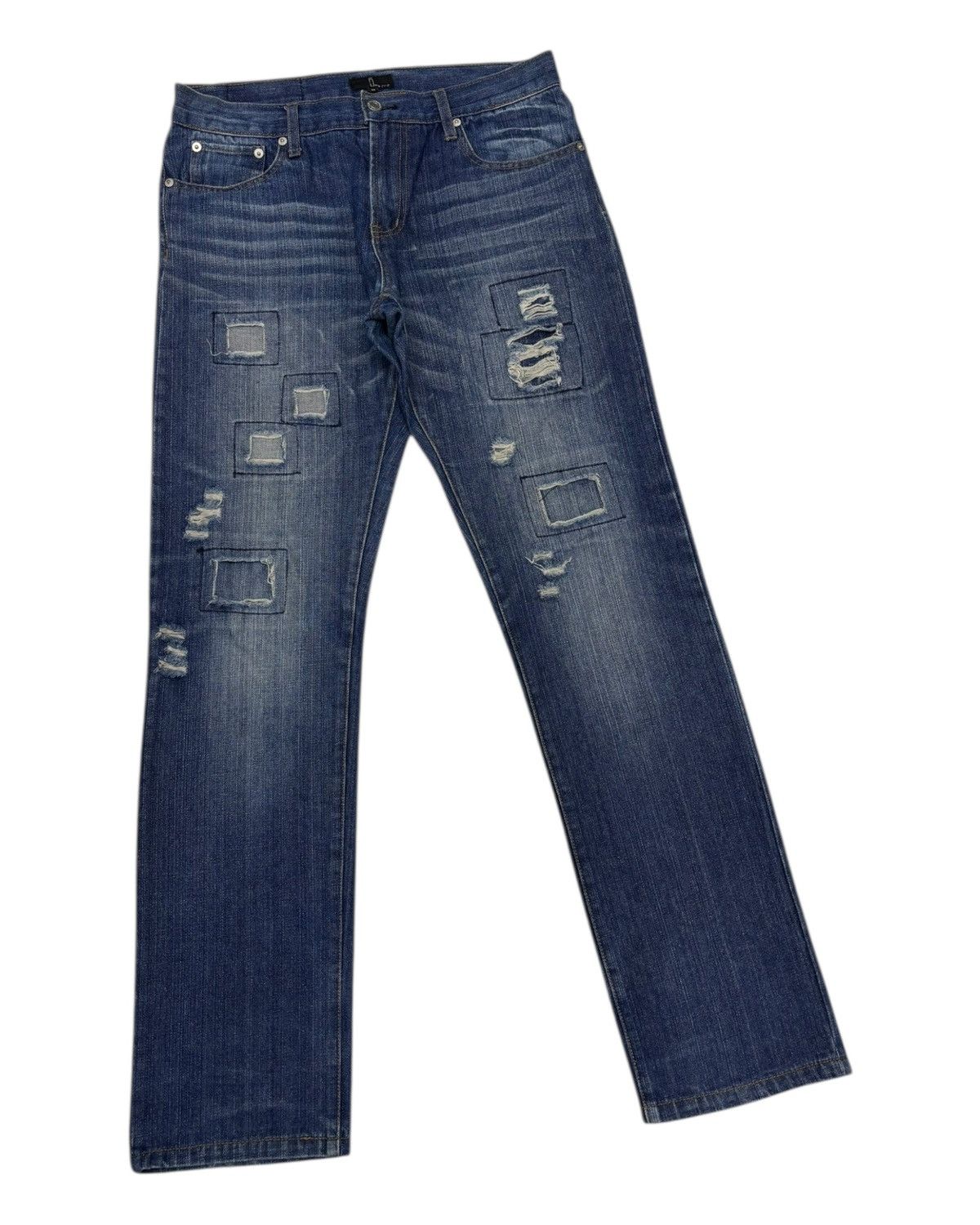 45rpm × 5351 POUR LES HOMMES × Kapital Vintage Japanese Brand Patchwork Jeans 5zip Five Denim Jean Size US 32 / EU 48 - 5 Thumbnail