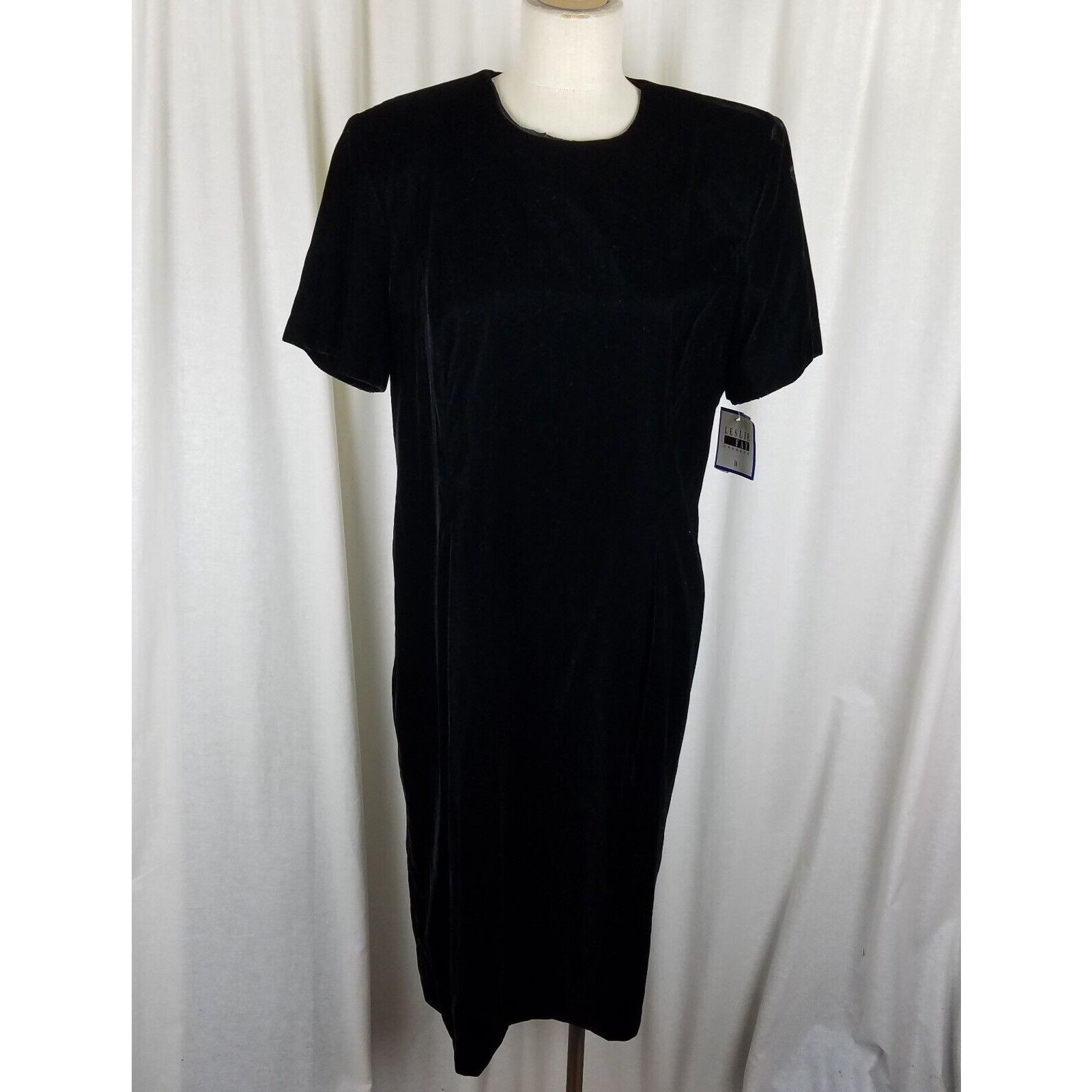 Fay Vtg Leslie Fay Dresses Black Velvet Midi Dress Womens 16 80s Size XXL / US 16-18 / IT 52-54 - 1 Thumbnail