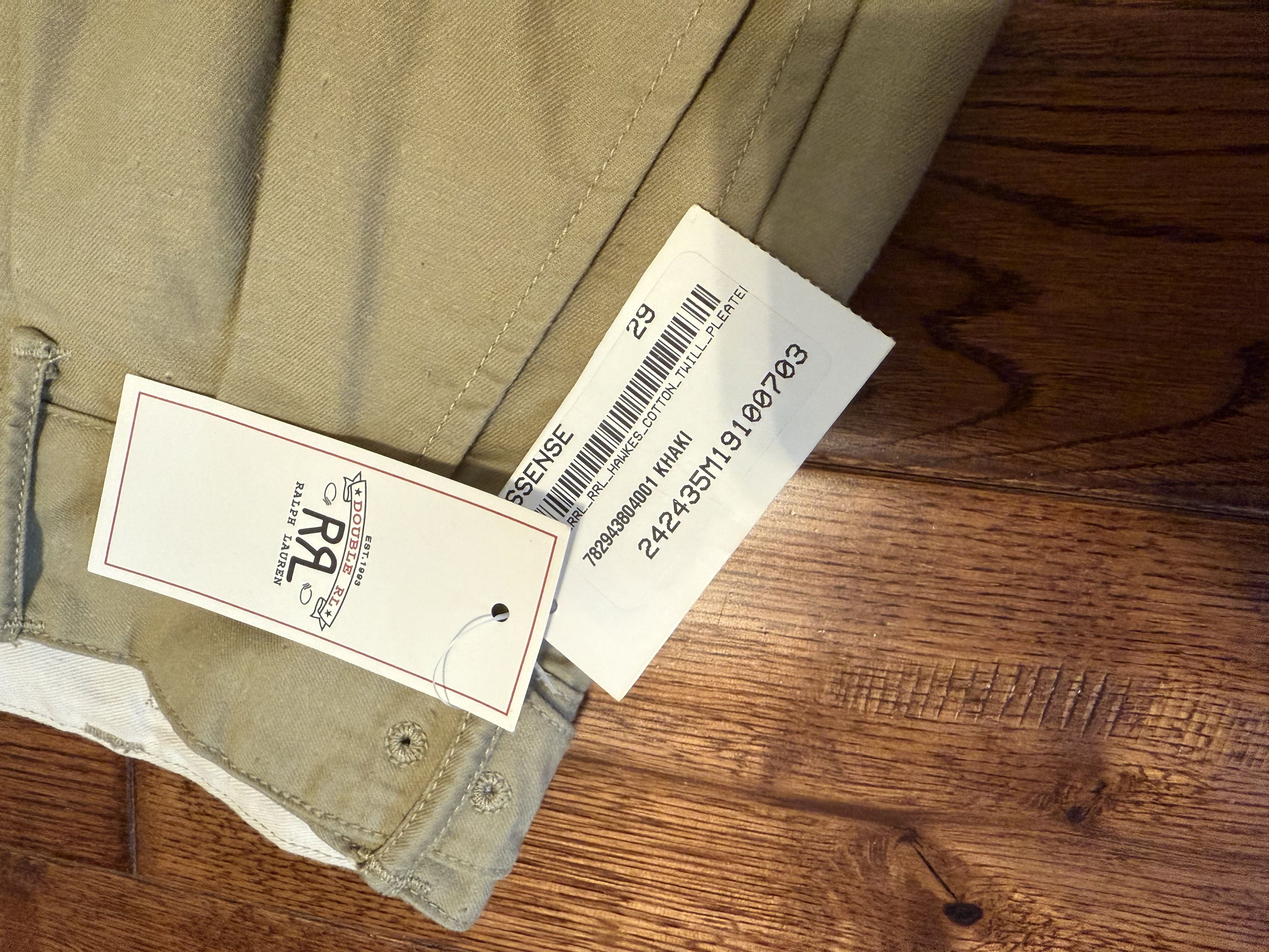 RRL Ralph Lauren Khaki Pleated Chino Trousers Size US 29 - 8 Thumbnail