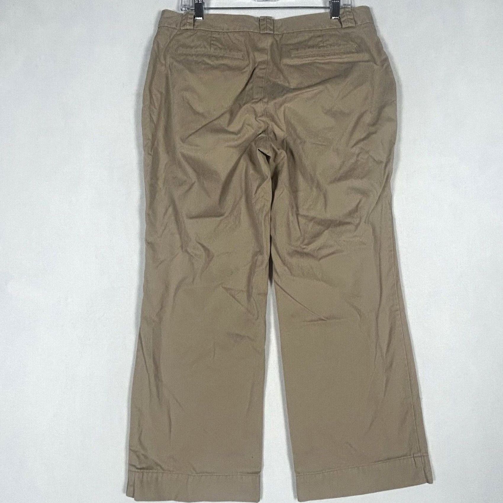 Gap Gap Womens Ankle Pants Size 12 Tall Brown Khaki Beige Mid Rise 12T Straight Pockets Belt Loops 100% Cotton Size 34" / US 12 / IT 48 - 7 Thumbnail
