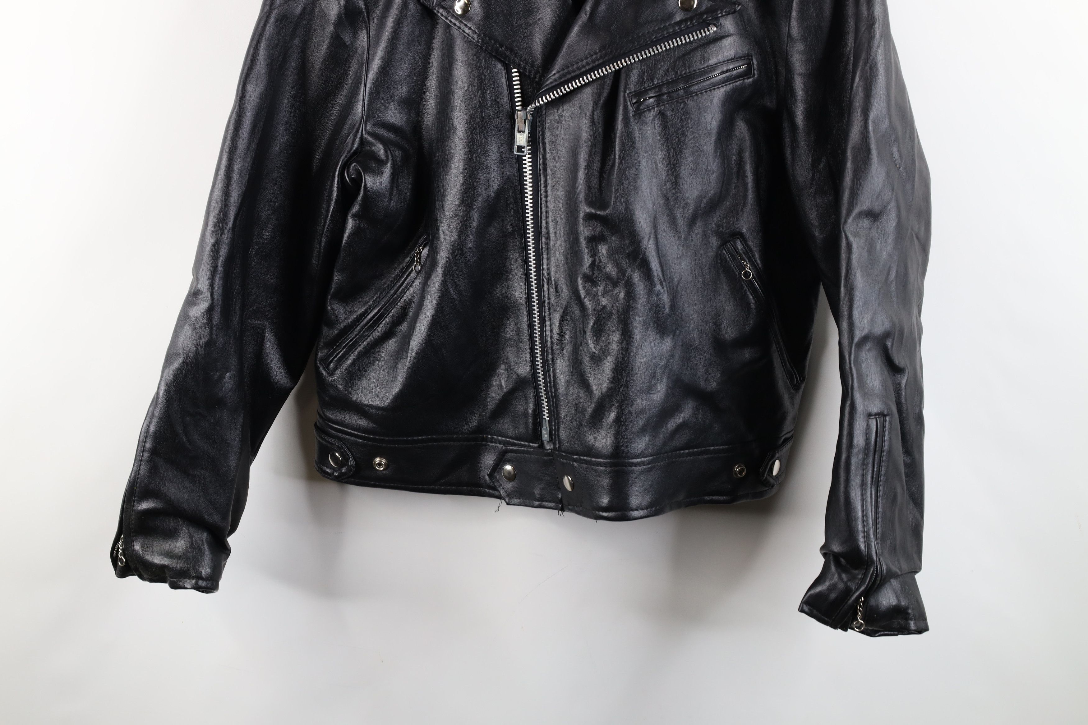 Vintage Vintage 70s 80s Streetwear Chain Zip Motorcycle Jacket Size US XL / EU 56 / 4 - 3 Thumbnail