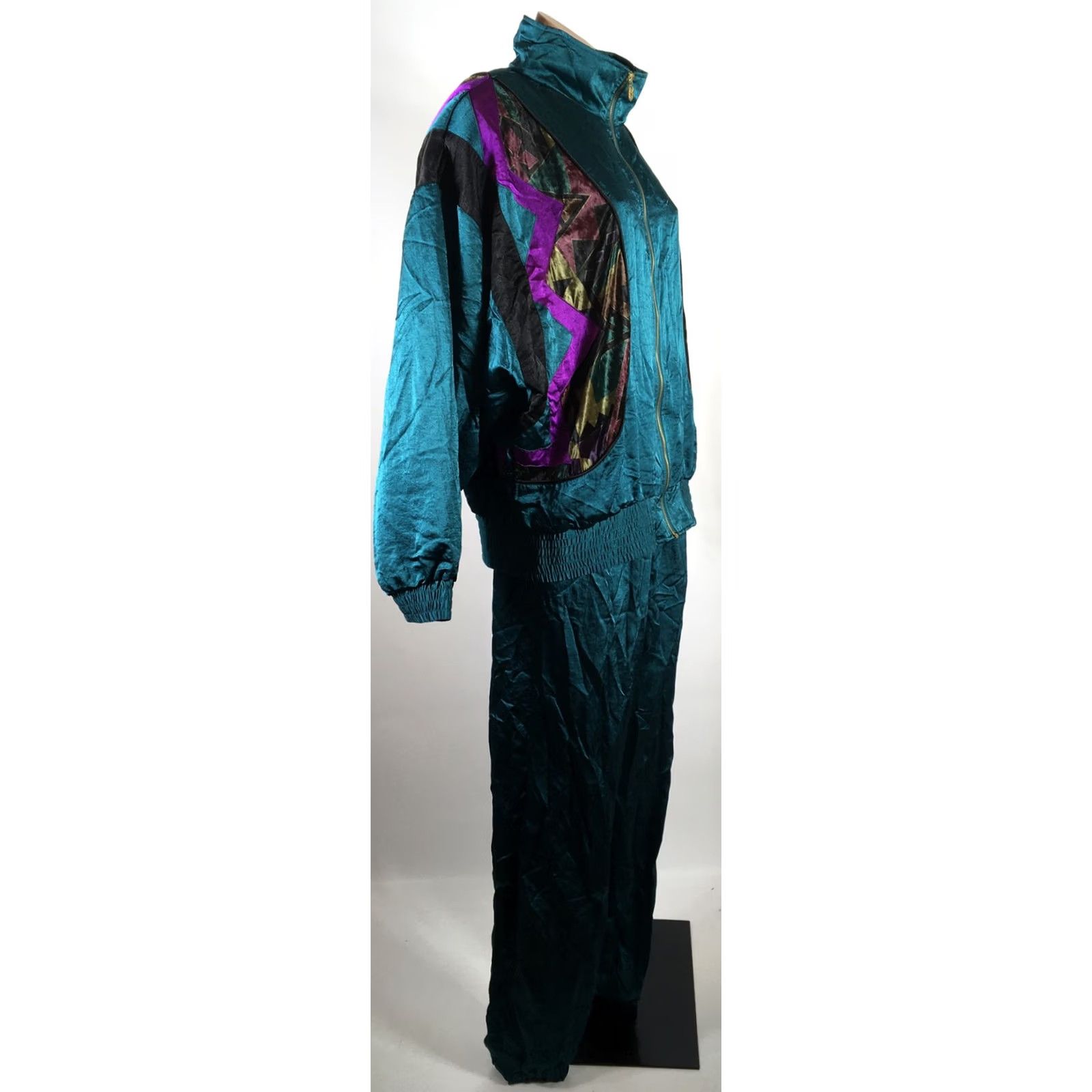 Vintage Vintage Lavon Womens Tracksuit 2 Piece Jacket & Pants XL Satin Velvet NWT NEW 80s Size 40" / US 18 - 4 Thumbnail