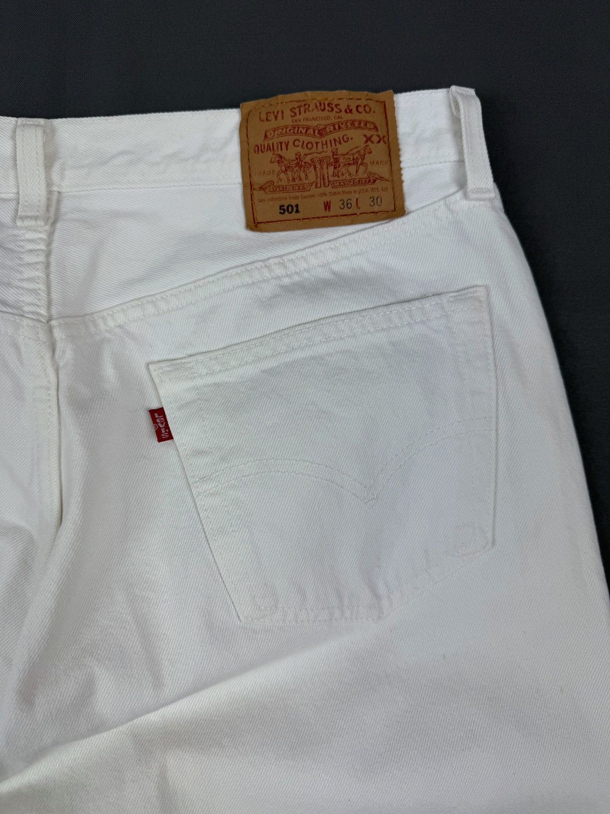 Levi's 1990’s Vintage Levi’s 501 White Jeans Made in USA Size US 35 - 16 Thumbnail