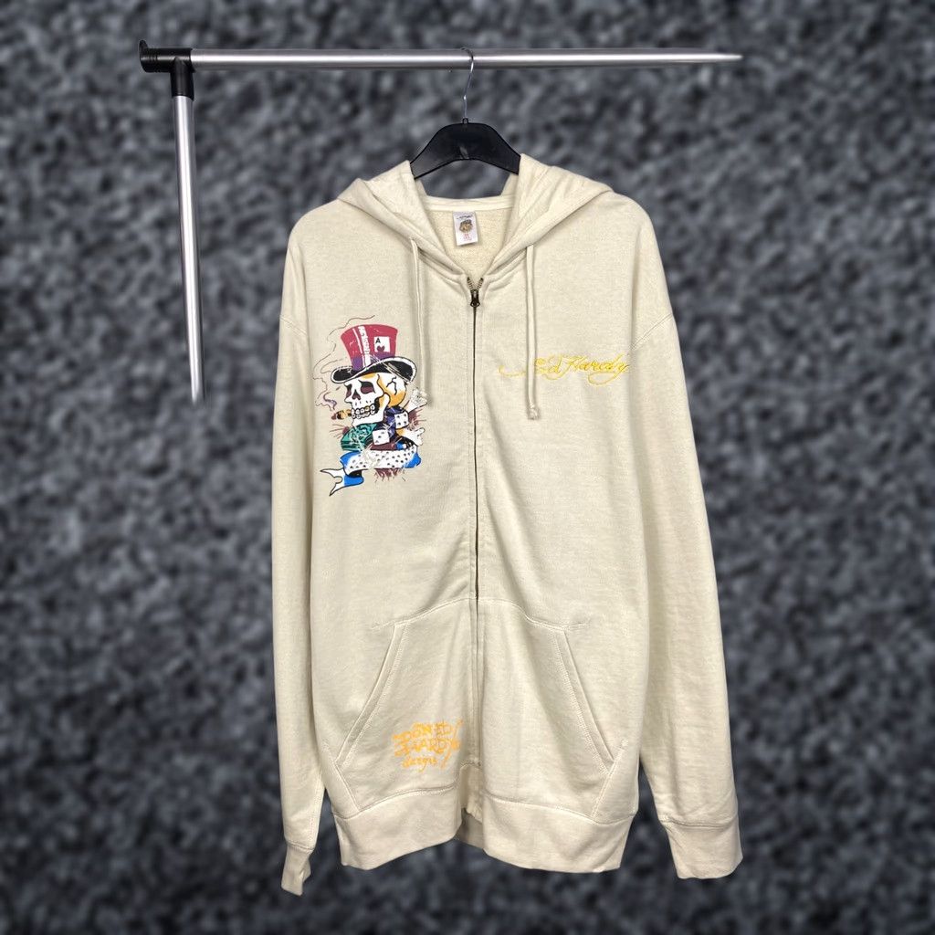 Ed Hardy Ed Hardy by Christian Audigier Mens Full Zip Hoodie 2XL Beige Hoodie Mens 2XL Ed Hardy Full Zip Hoodie Size US XXL / EU 58 / 5 - 1 Thumbnail