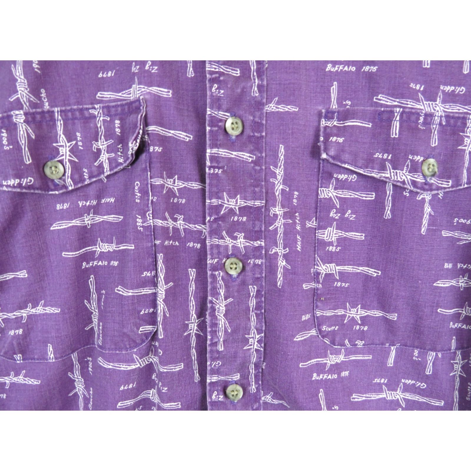 Wrangler VTG Wrangler western ranch Barbwire print shirt 90's rodeo cowboy 15 34 LS Size US L / EU 52-54 / 3 - 5 Thumbnail