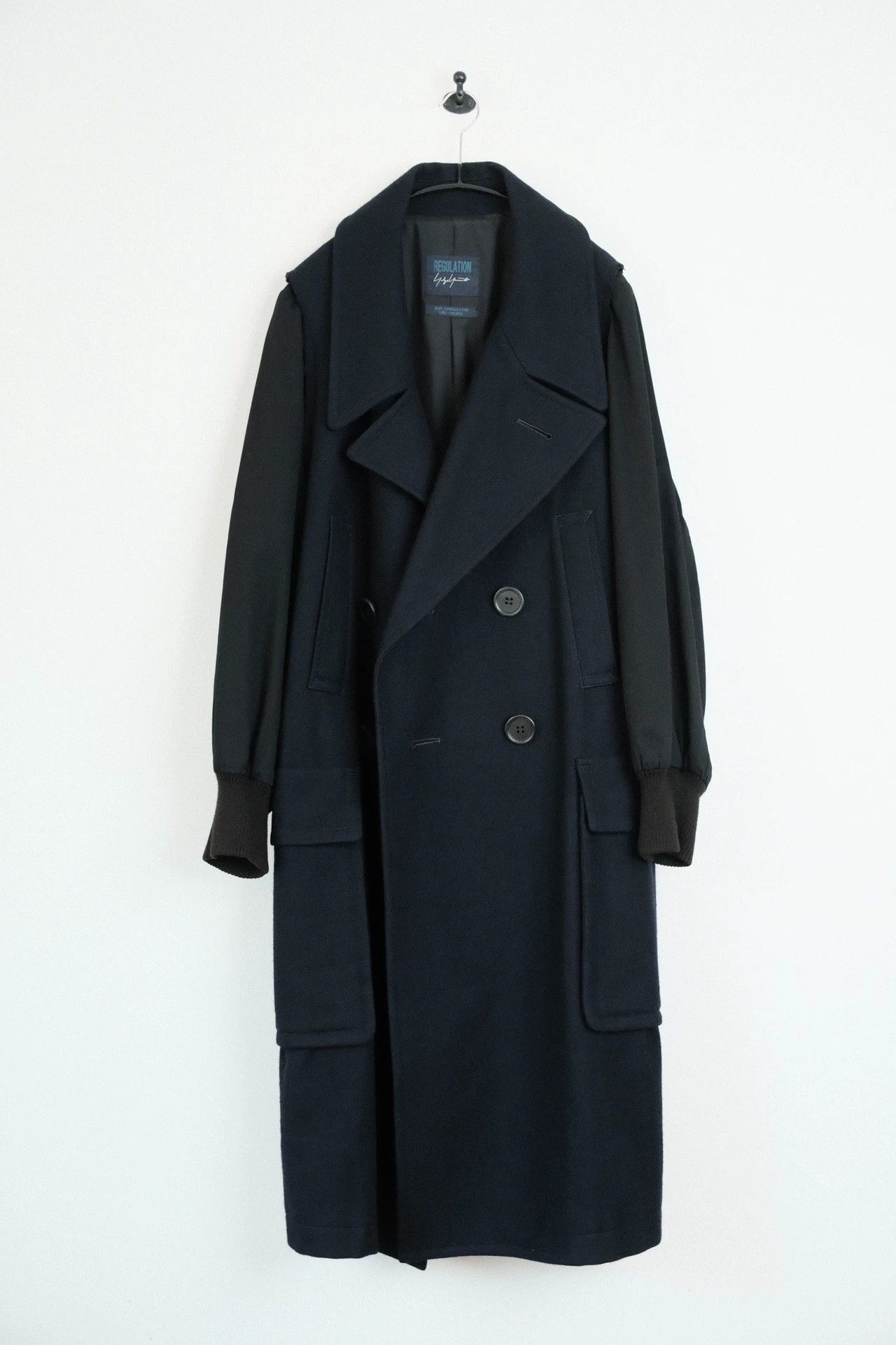 Yohji Yamamoto Yohji Yamamoto 24AW Vintage Decon Collar DB Navy Coat Size US M / EU 48-50 / 2 - 2 Thumbnail