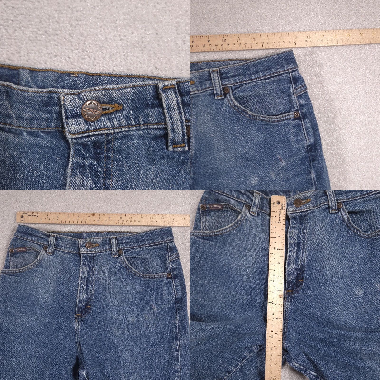 Vintage Riders Jeans Womens 10P Blue Medium Wash High Rise Mom Taper Denim Pants Casual Size 32" / US 10 / IT 46 - 8 Thumbnail