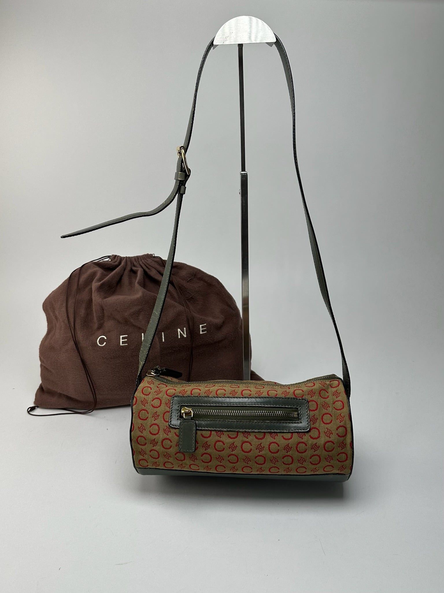 Celine Vintage Paris Macadam bag khaki Red Size ONE SIZE - 1 Thumbnail