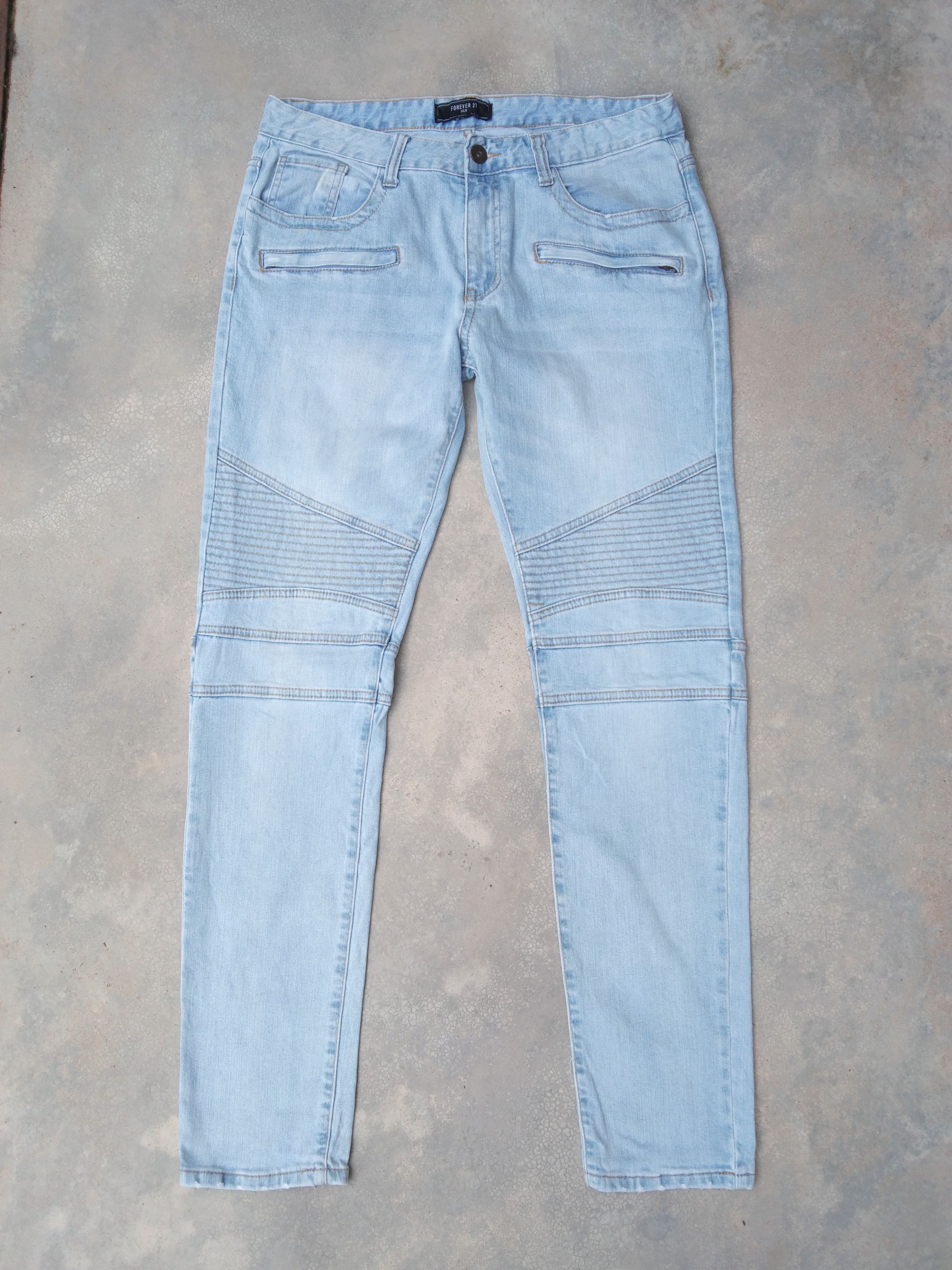 Forever 21 × Jean Forever 21 Bikers Balmain Jeans Style 33x31 Size US 33 - 1 Thumbnail