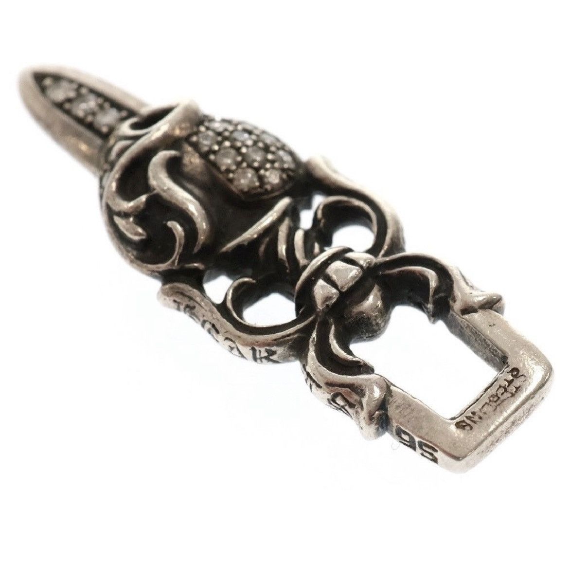 Chrome Hearts Chrome Hearts pave diamond heart dagger