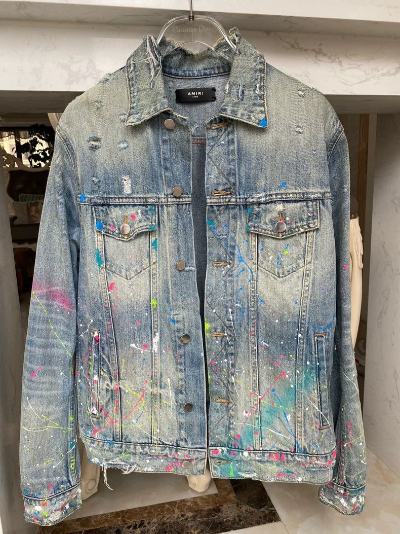 Amiri Amiri denim splash-ink coat-2506 Size US L / EU 52-54 / 3 - 1 Thumbnail