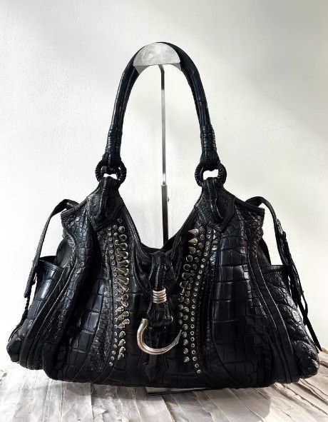 KMRii KMRii Early Custom Rivet Crocodile Leather Tote Bag Size ONE SIZE - 1 Thumbnail