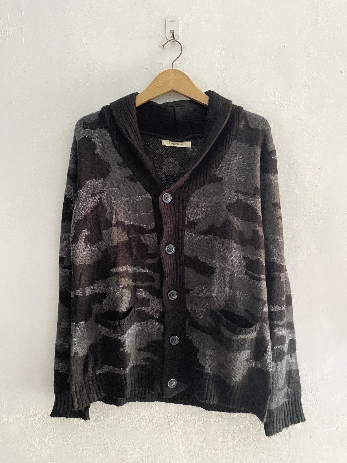 If Six Was Nine × Japanese Brand × Le Grande Bleu (L.G.B.) Japanese confirm camo wool cardigan Size US L / EU 52-54 / 3 - 2 Thumbnail
