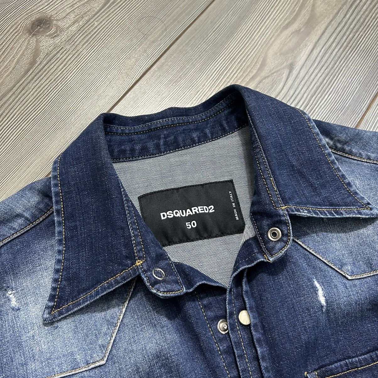 Dsquared2 Dsquared2 Distresses Western Denim Shirt With Patches Size US M / EU 48-50 / 2 - 10 Thumbnail