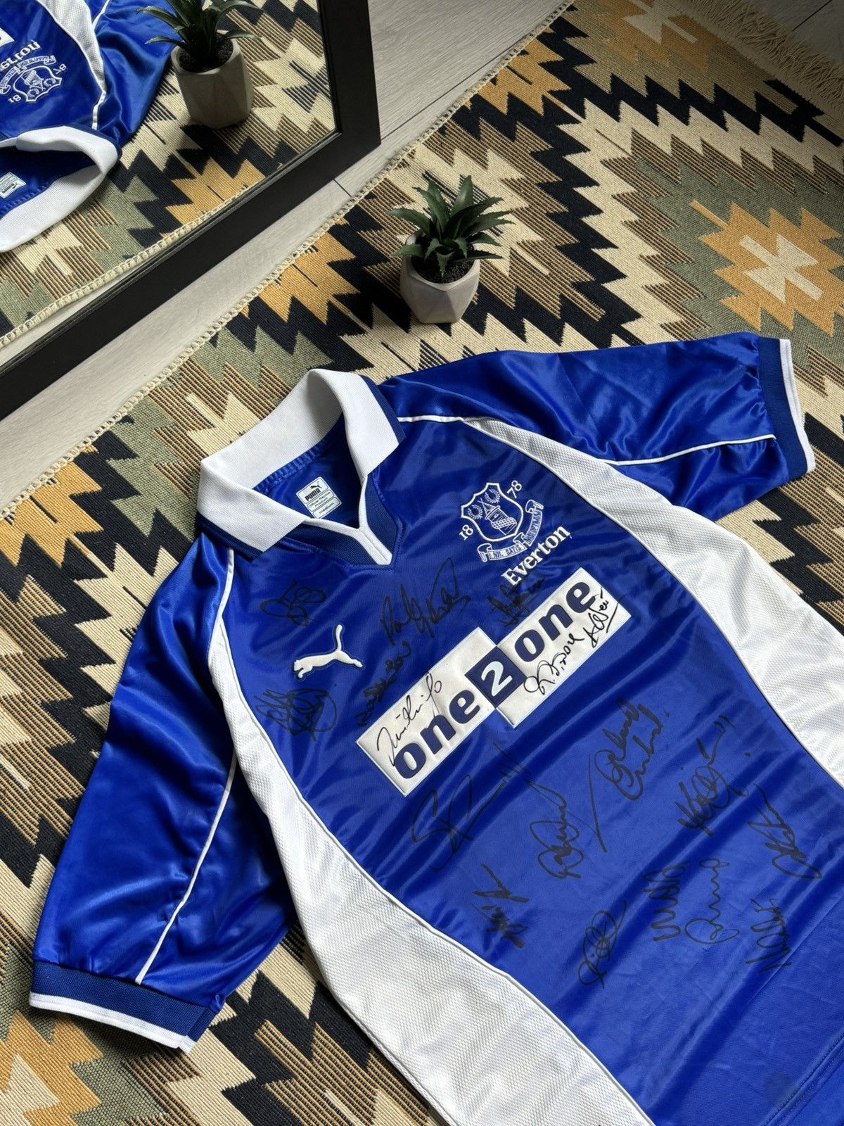 Puma ❗️WITH AUTOGRAPHS❗️Vintage Puma Everton 2000-02 Jersey Size US M / EU 48-50 / 2 - 4 Thumbnail