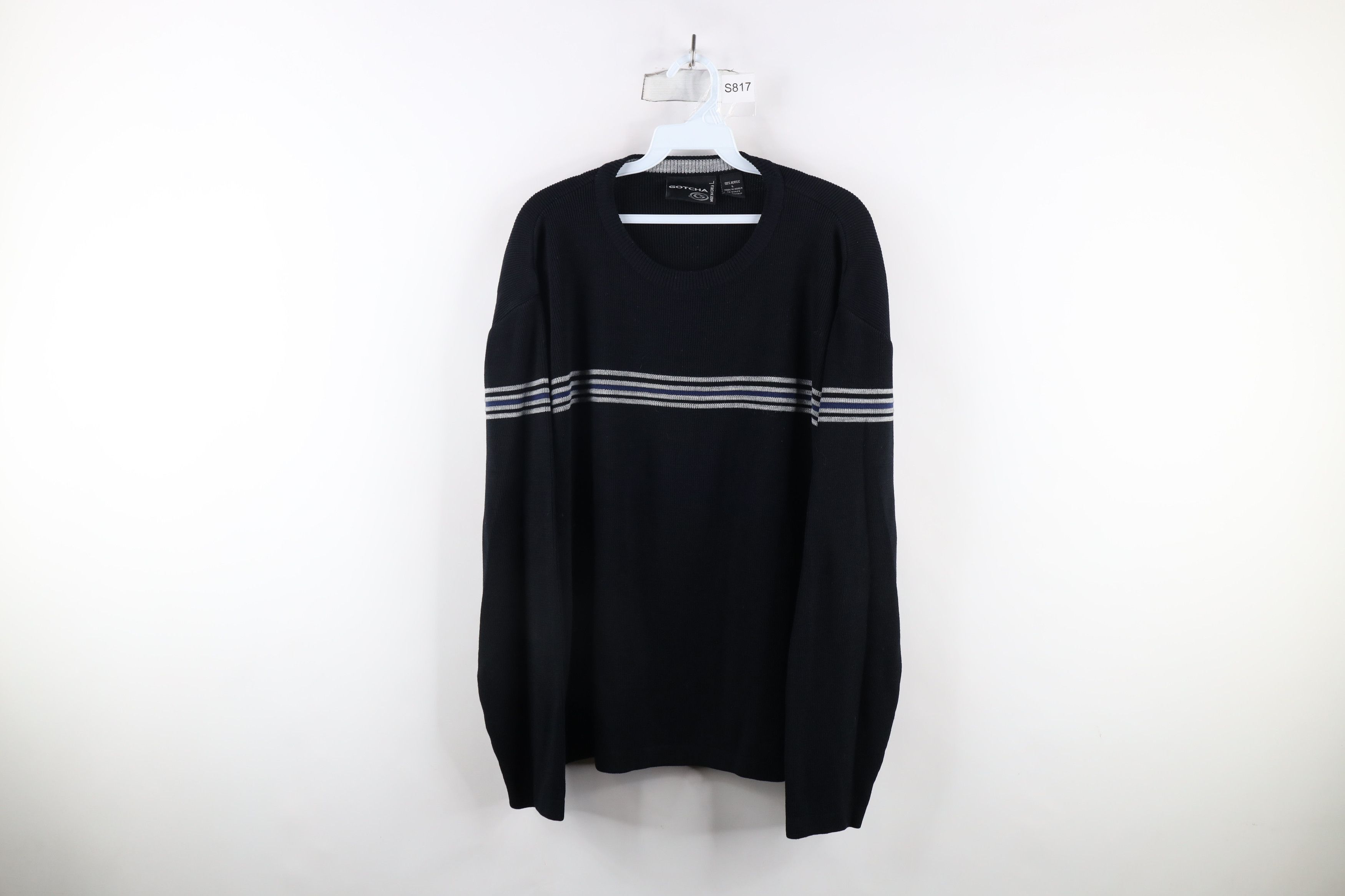 Gotcha × Vintage Vintage 90s Gotcha Surfing Knit Crewneck Sweater Black Size US L / EU 52-54 / 3 - 1 Thumbnail