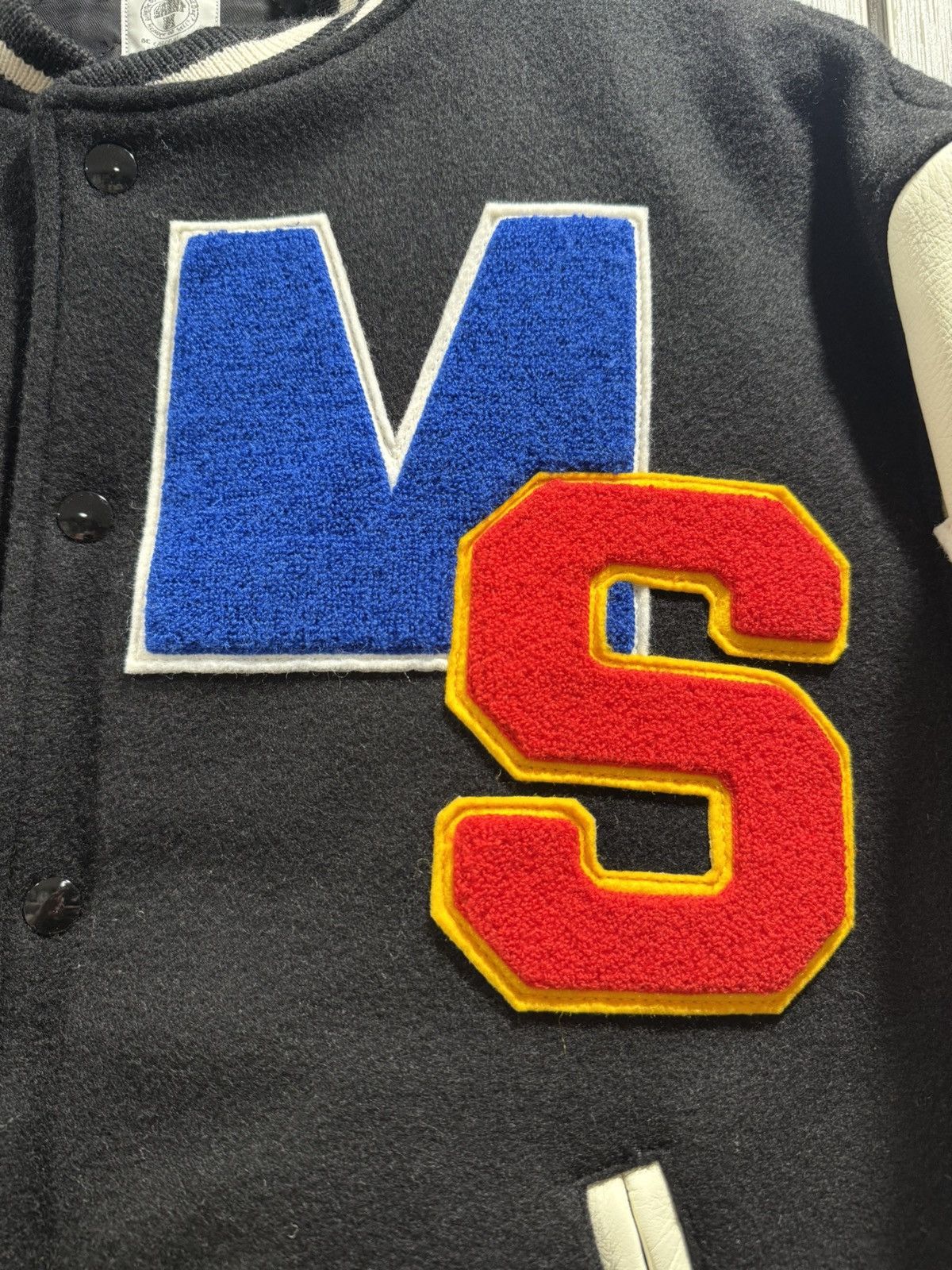 DENIM TEARS × Saint Michael Saint Michael Denim Tears Patches Varsity Jacket Size US M / EU 48-50 / 2 - 3 Thumbnail