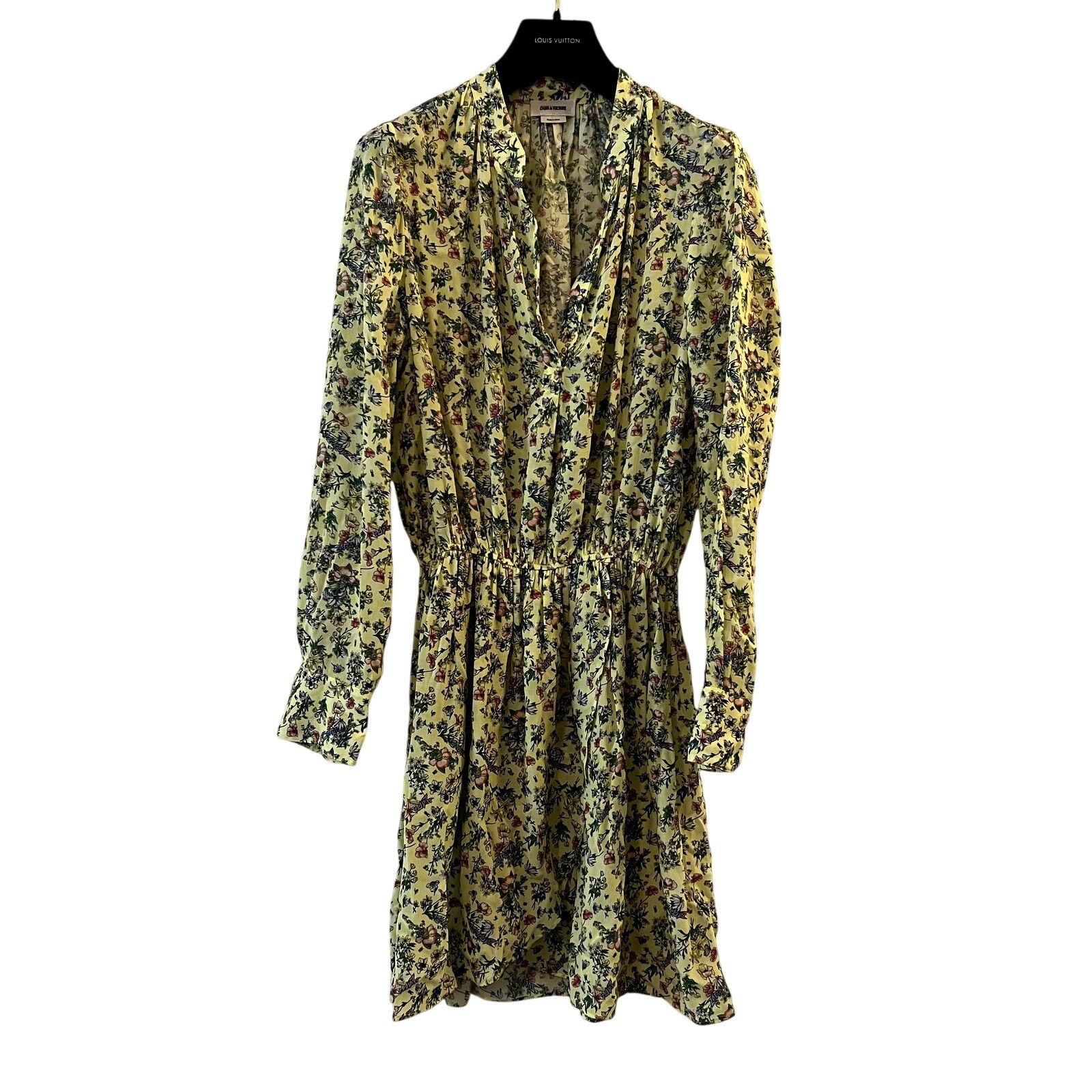 Zadig & Voltaire Zadig & Voltaire Rinka bloemen jurk viscose mini yelllow Size XS / US 0-2 / IT 36-38 - 3 Thumbnail