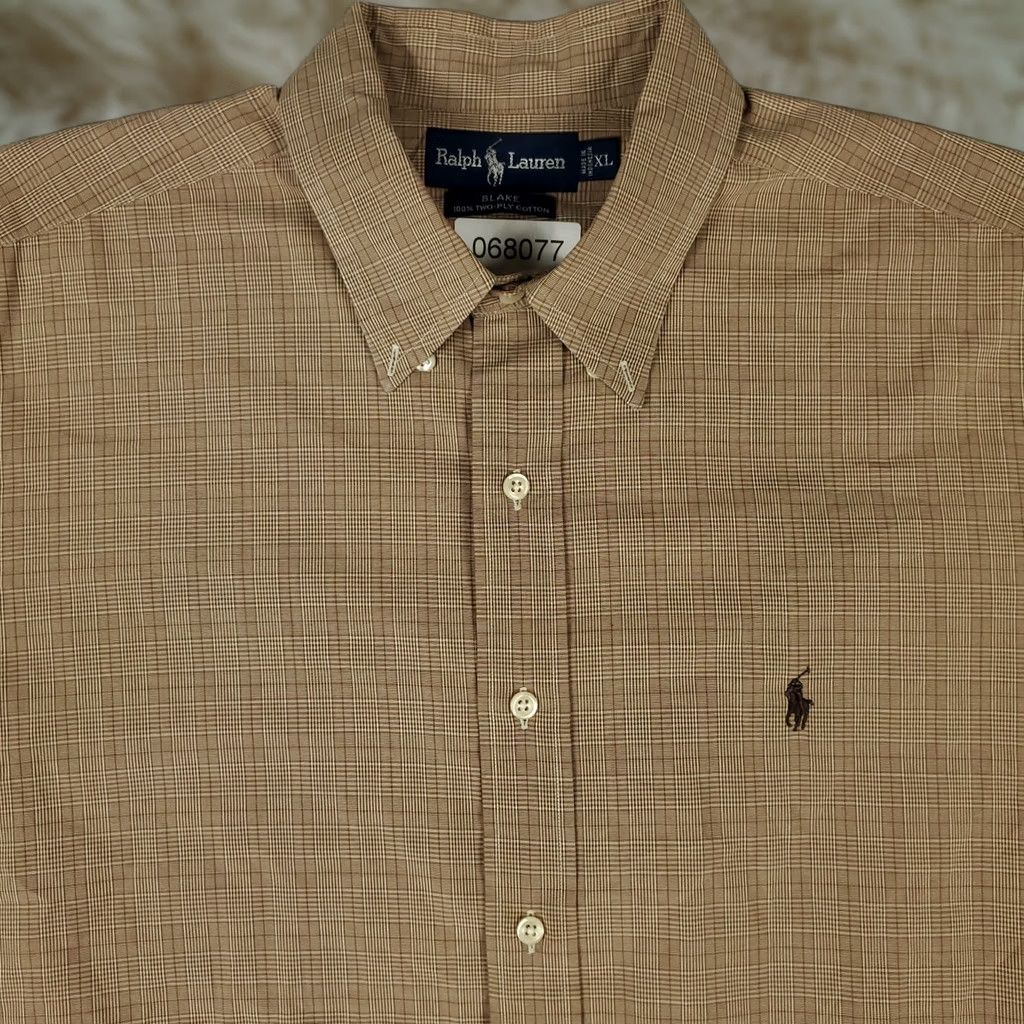 Ralph Lauren Ralph Lauren Shirt Mens XL Brown Plaid Button-Up Short Sleeve Button-Down Collar Size US XL / EU 56 / 4 - 1 Thumbnail