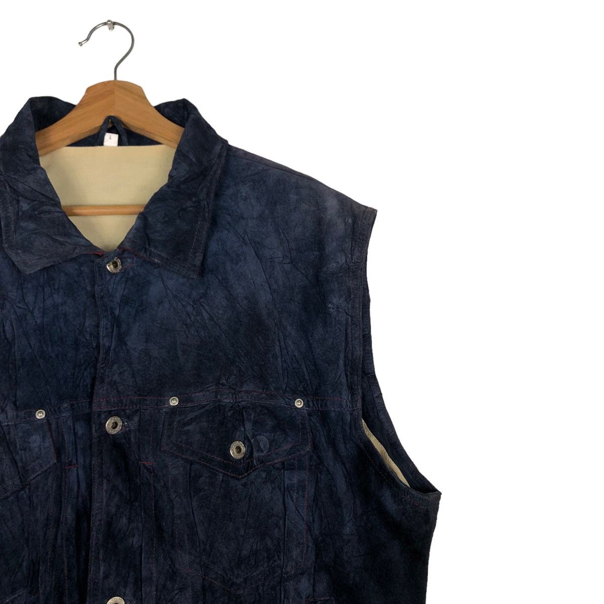 Japanese Brand 🔥Suede Leather Biker Vest Cuir Vera Pelle Japan Size US L / EU 52-54 / 3 - 6 Thumbnail